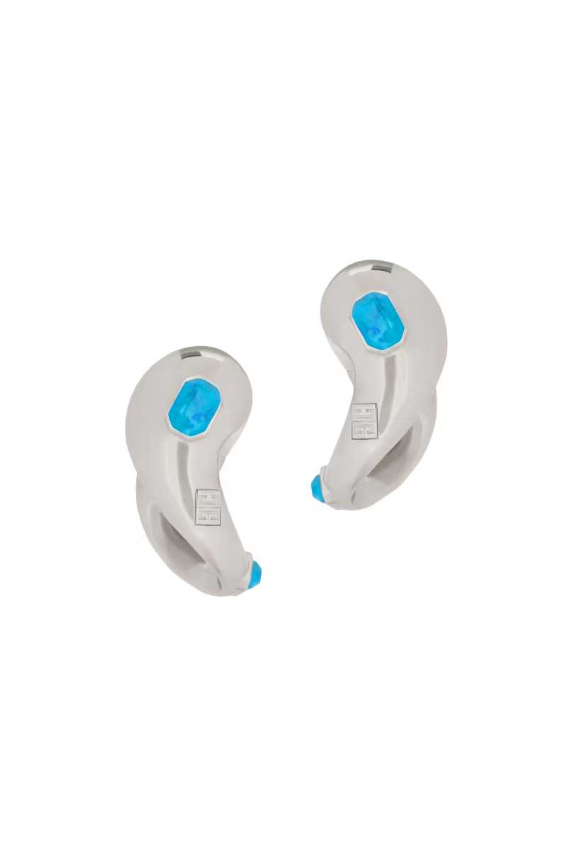 Givenchy Organic Silvery Turquoise Earrings_Turquoise