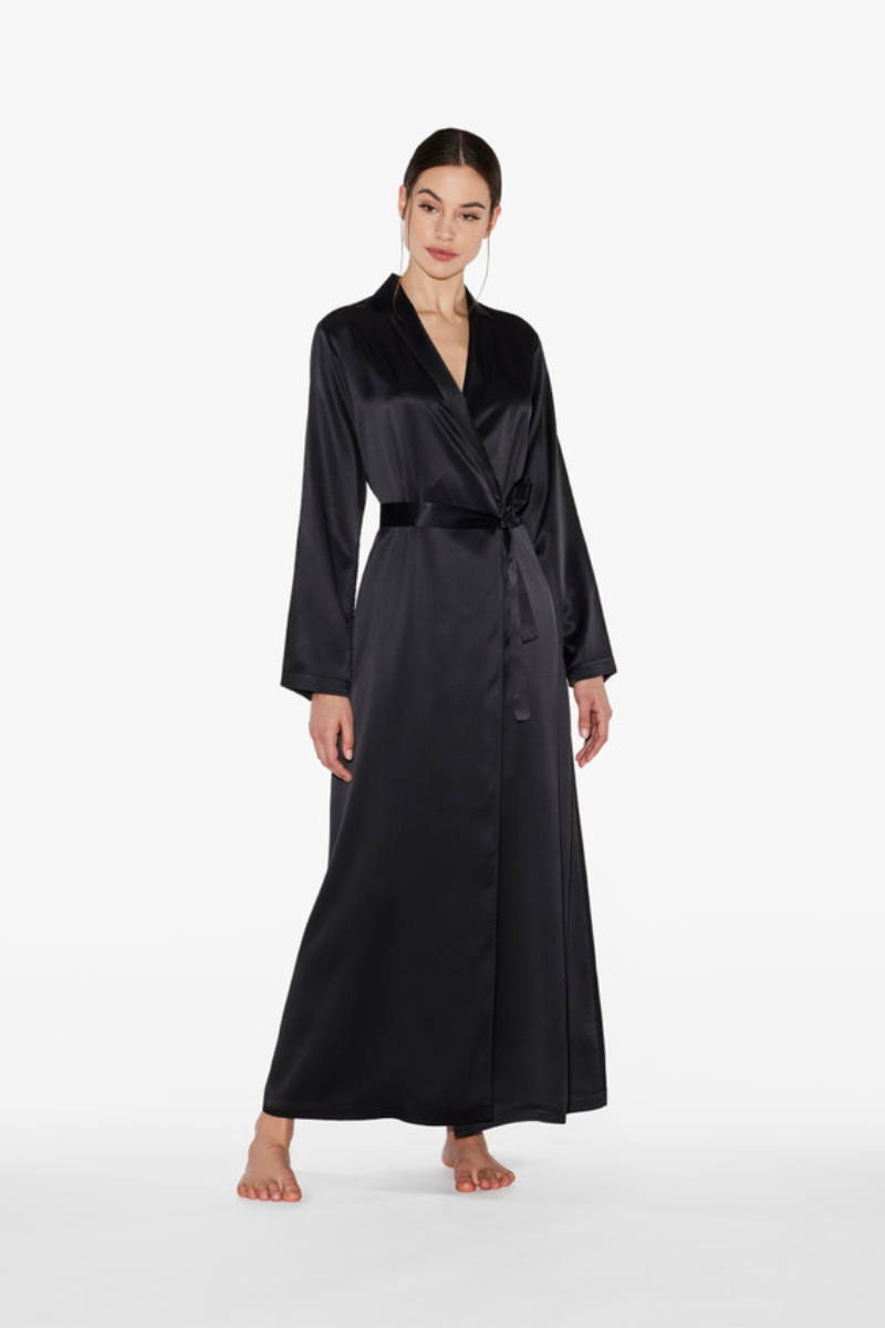 La Perla Black Silk Long Robe