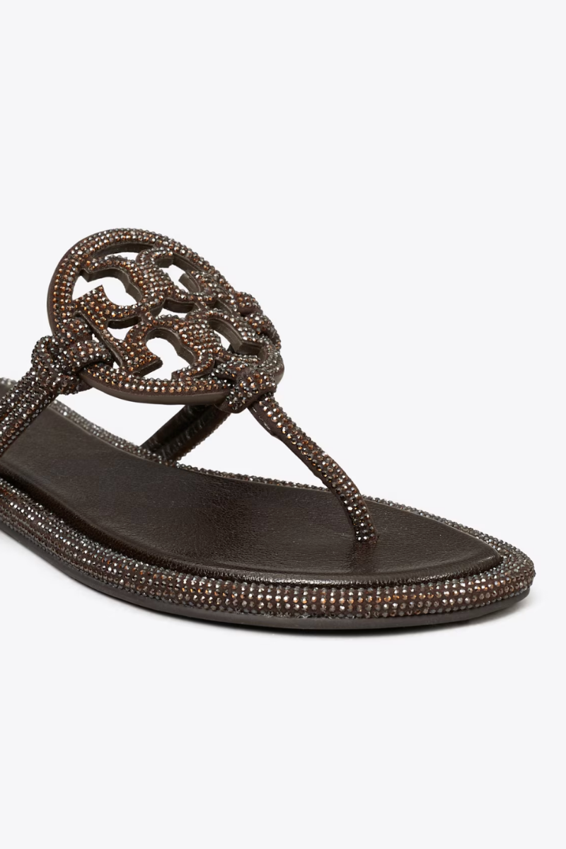 Tory Burch Miller Pavé Knotted Sandals in Cocoa