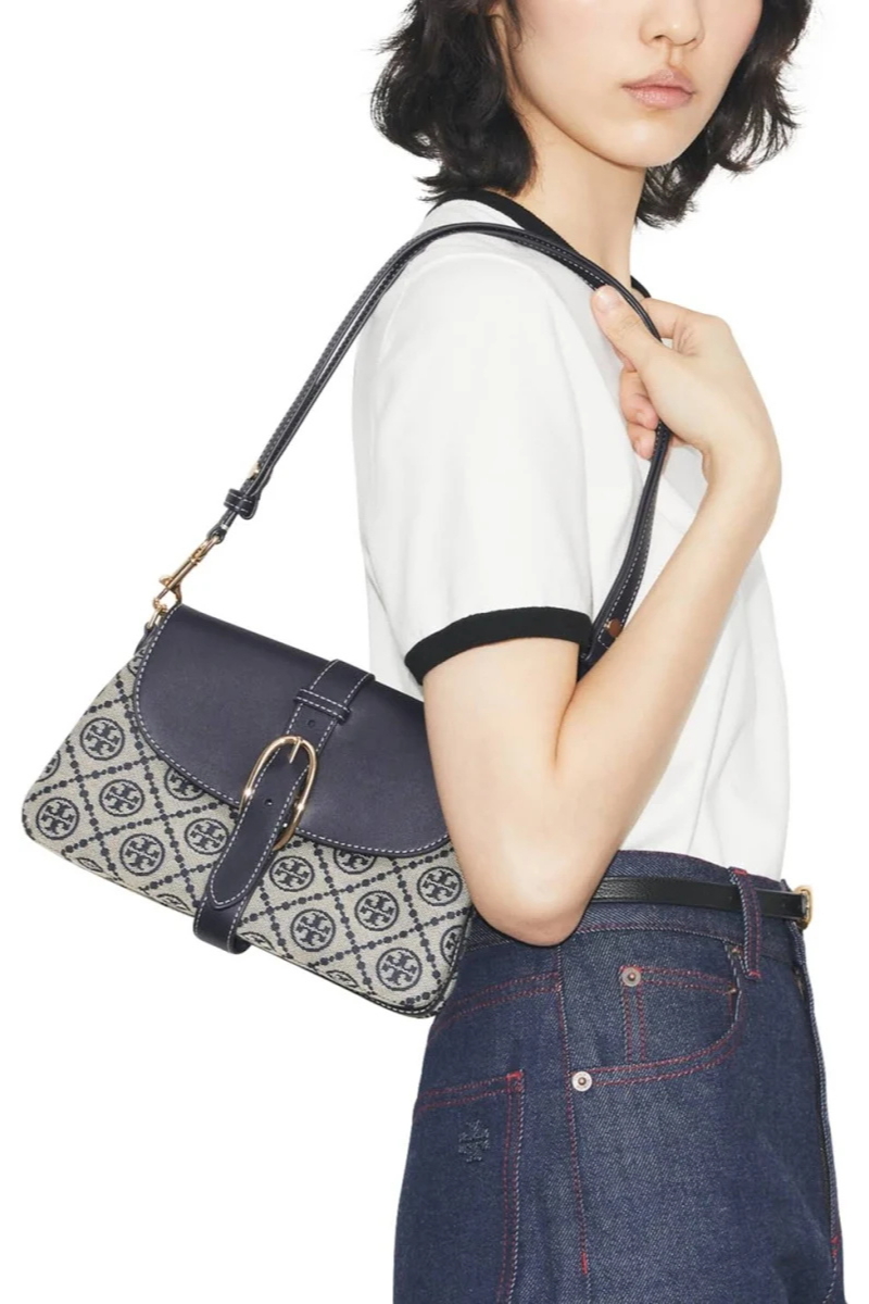 Tory Burch T Monogram Soft Small Shoulder Bag Tory Navy 178826-405
