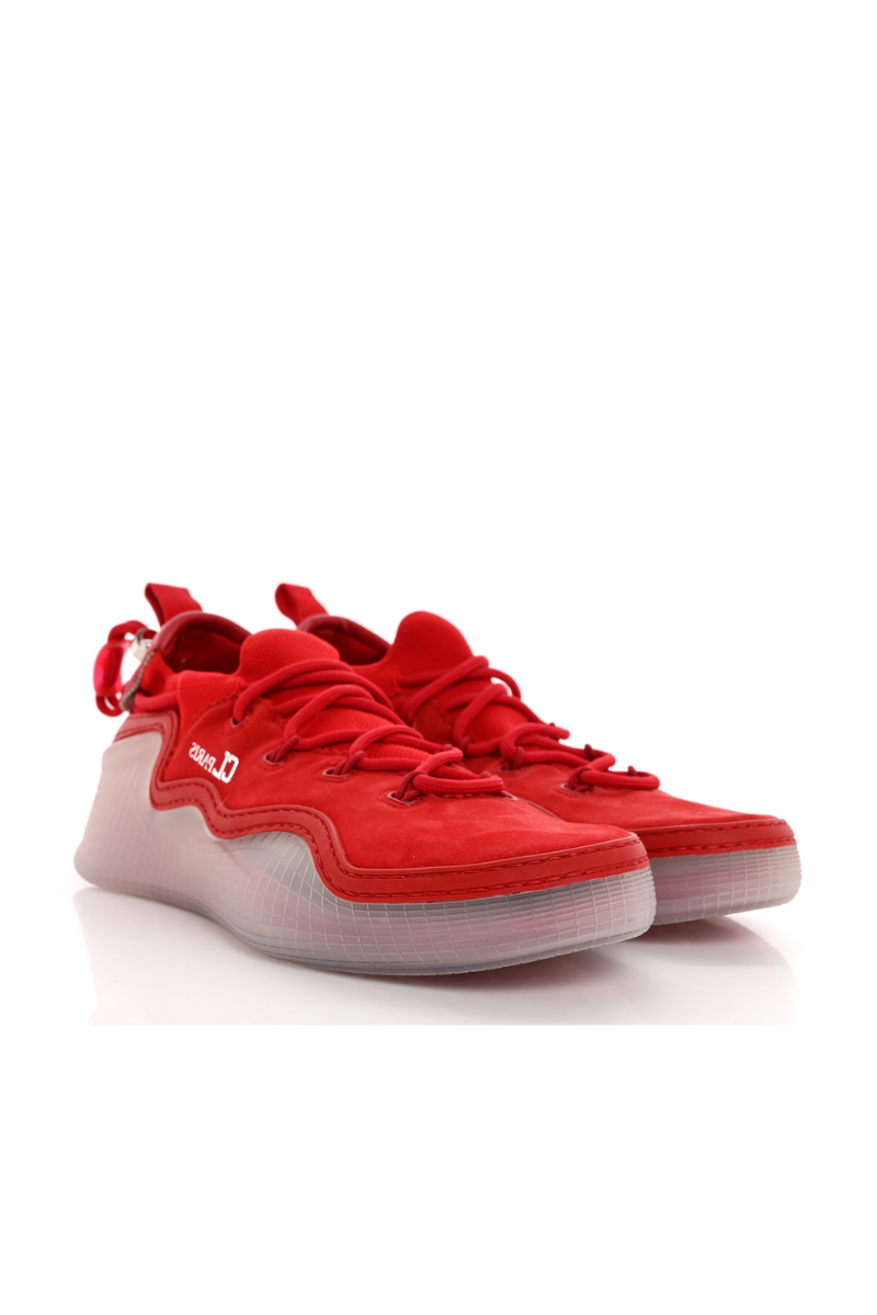 Christian Louboutin Arpoador Donna Flat Loubi Red Lace-up Suede Sneakers Men's