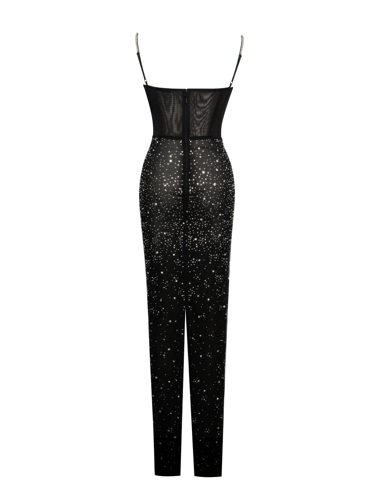 Jimena Crystal Embellished Back Slit Maxi Dress (Archive Sale)