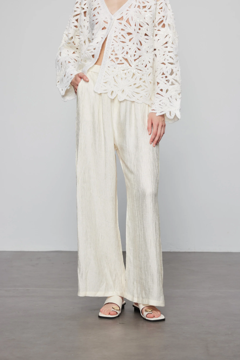 Max Simple Pleated Pants White