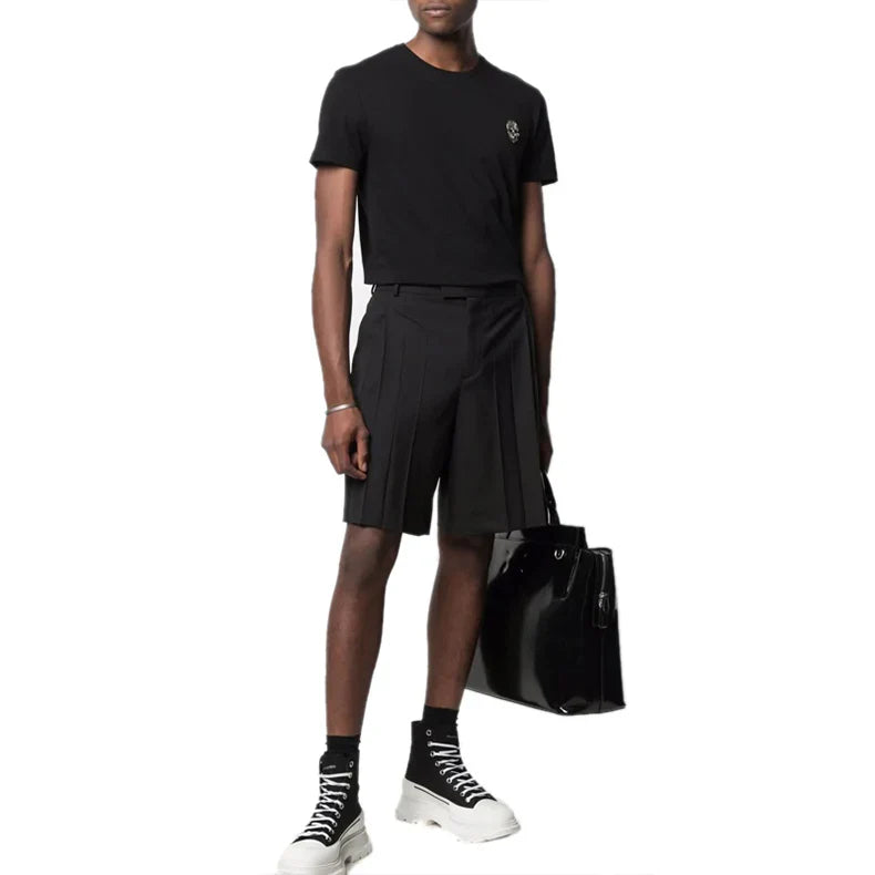 Alexander Mcqueen Skeleton Micro Mark Round Neck Short Sleeve