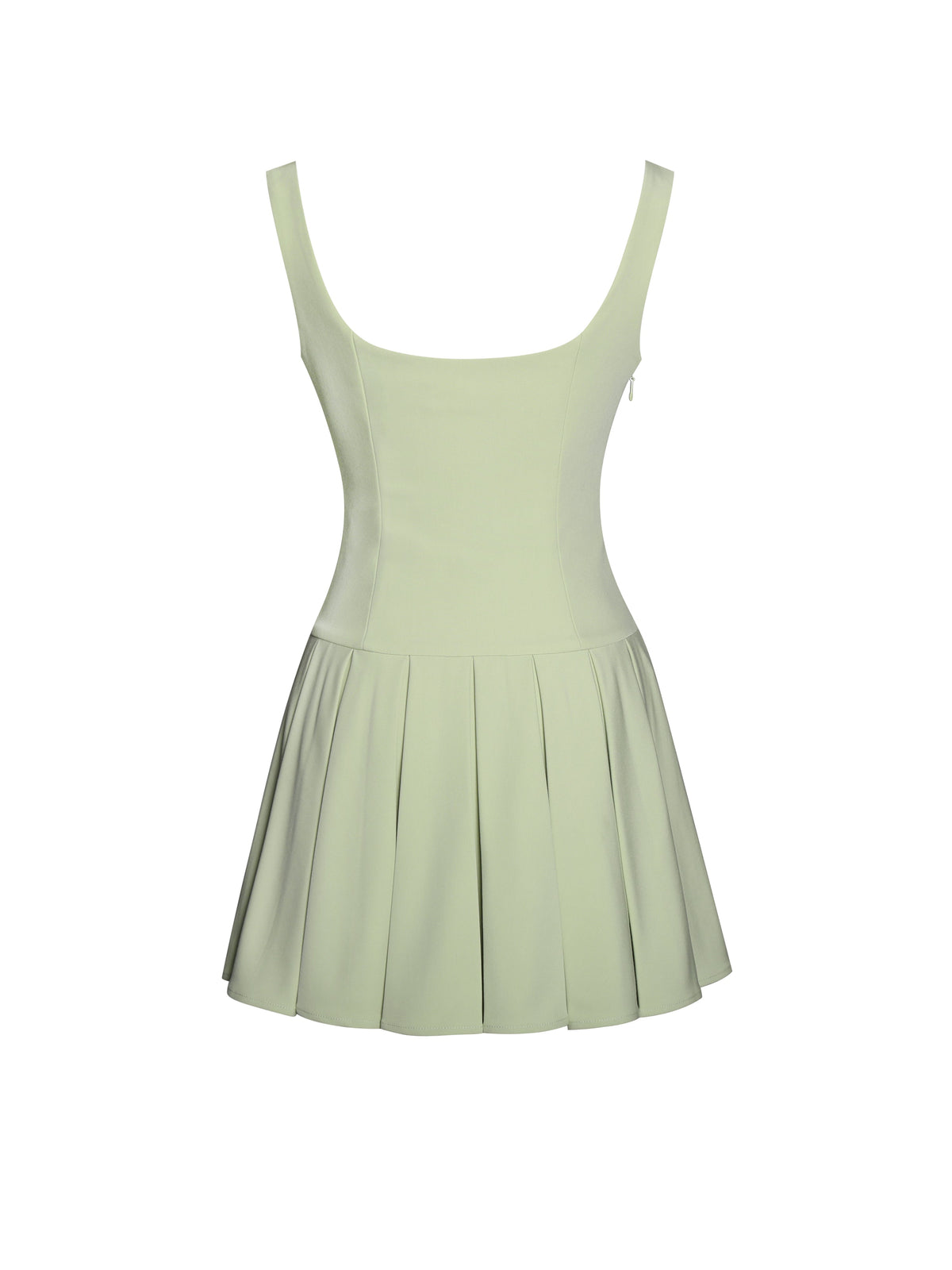 Tala Pistachio Green Sleeveless Pleated Preppy Mini Dress (Archive Sale)