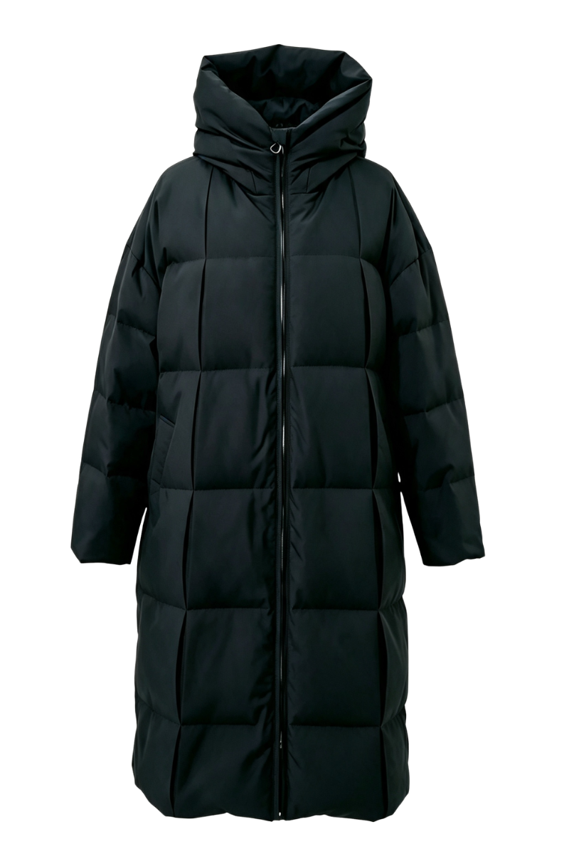 Max Simple Structural Tucks Down Coat Black MSJY257114B