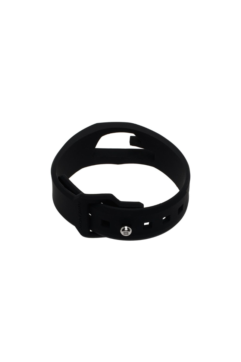 Givenchy Black Giv Cut Rubber Bracelet