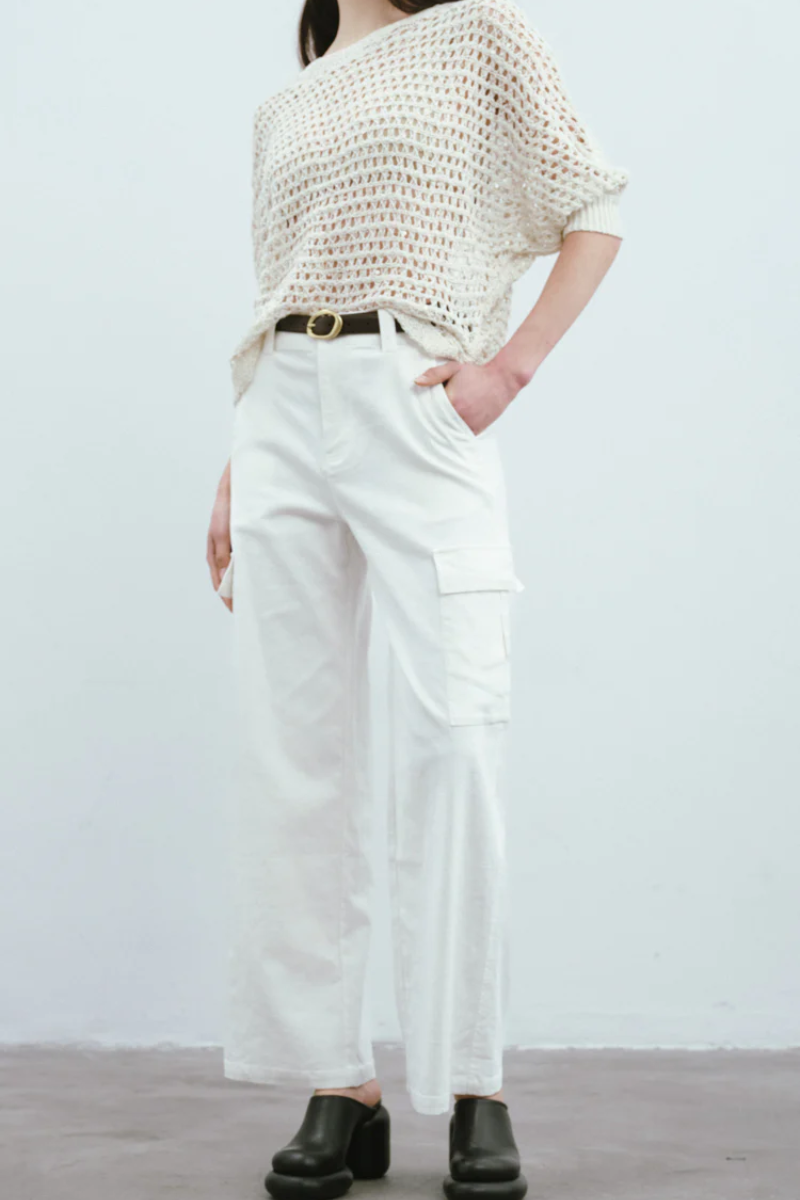 Max Simple Casual Cargo Pants White