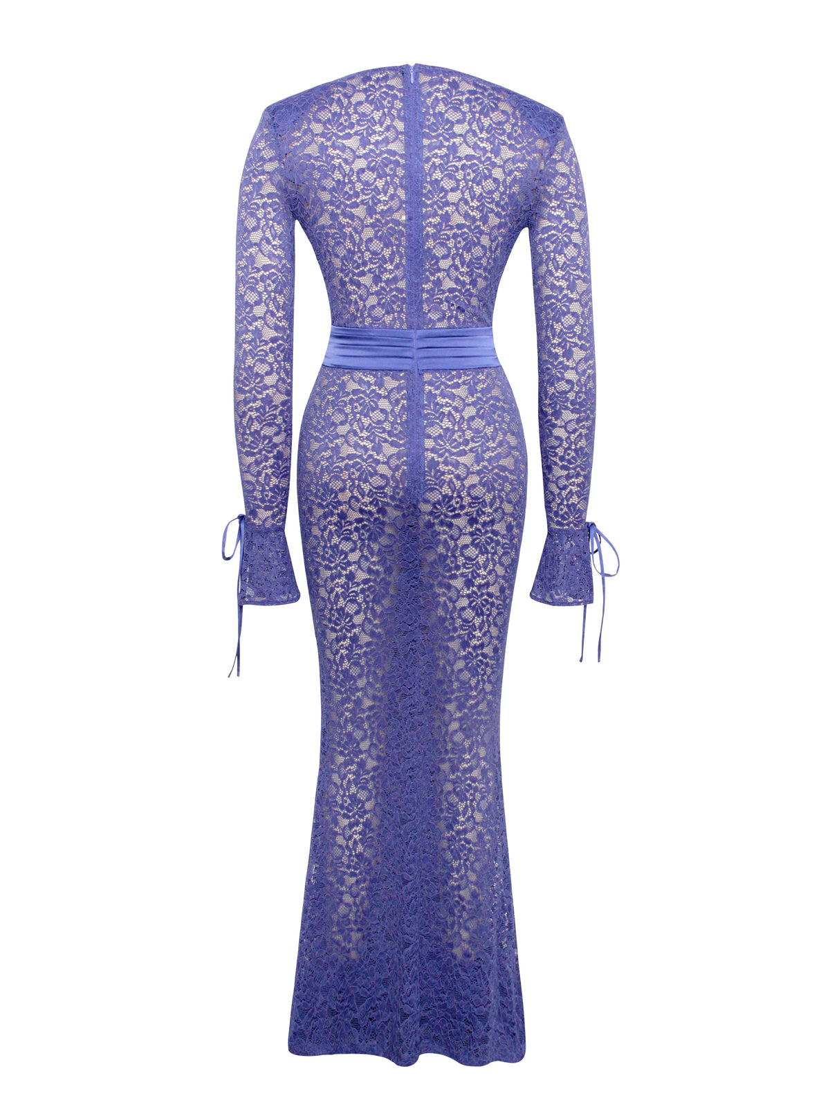 Giada Navy Lace Deep V Long Sleeve Maxi Dress (Archive Sale)
