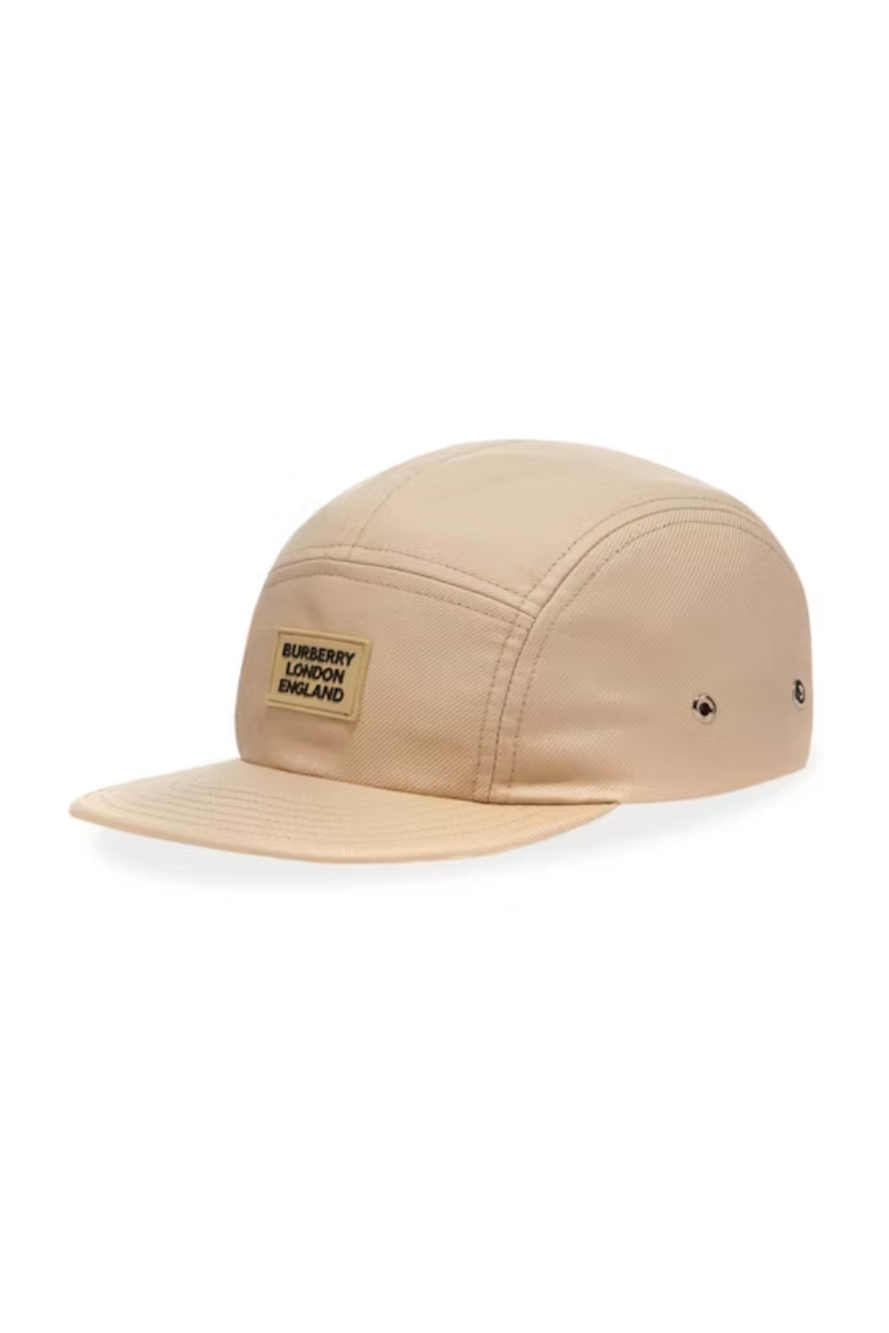 Burberry Logo Rubber Patch Baseball Cap Soft Fawn