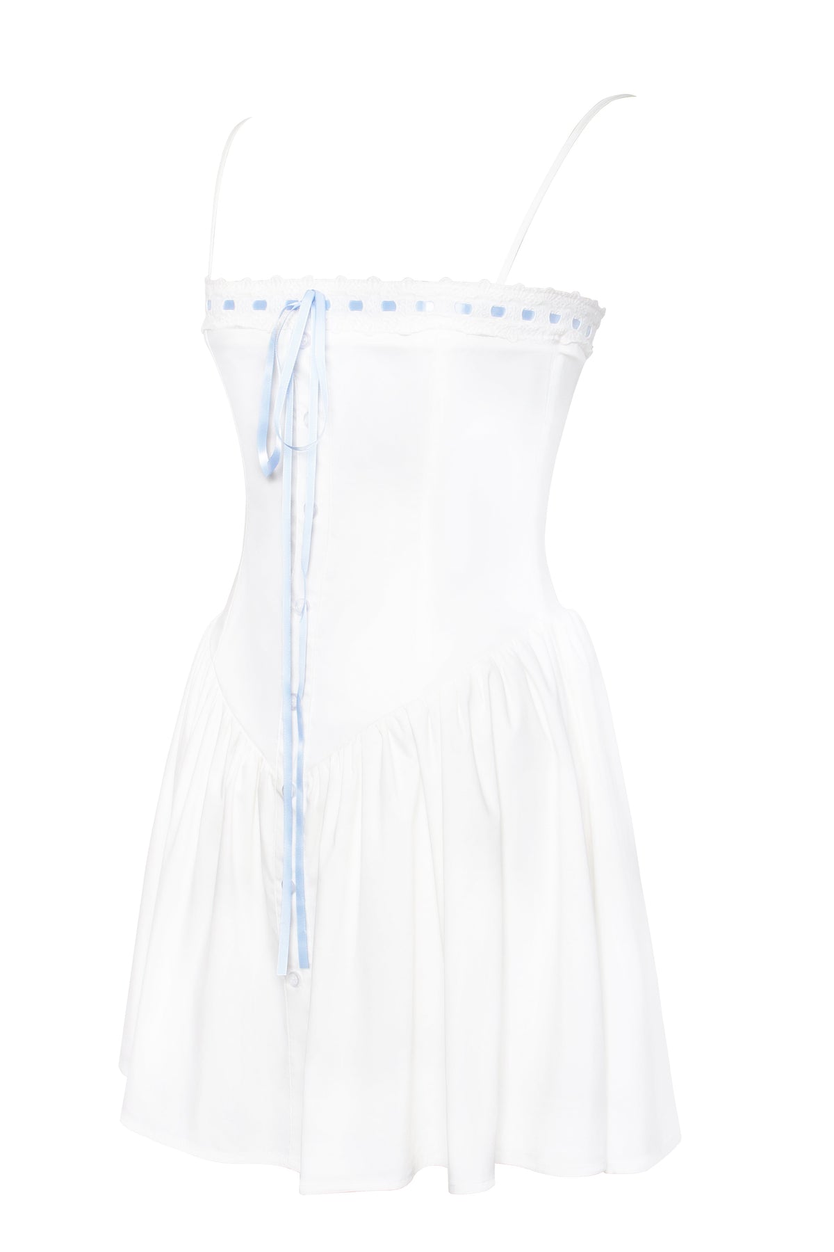 Malia Drop Waist Corset Lace Up Back Mini Dress (Archive Sale)