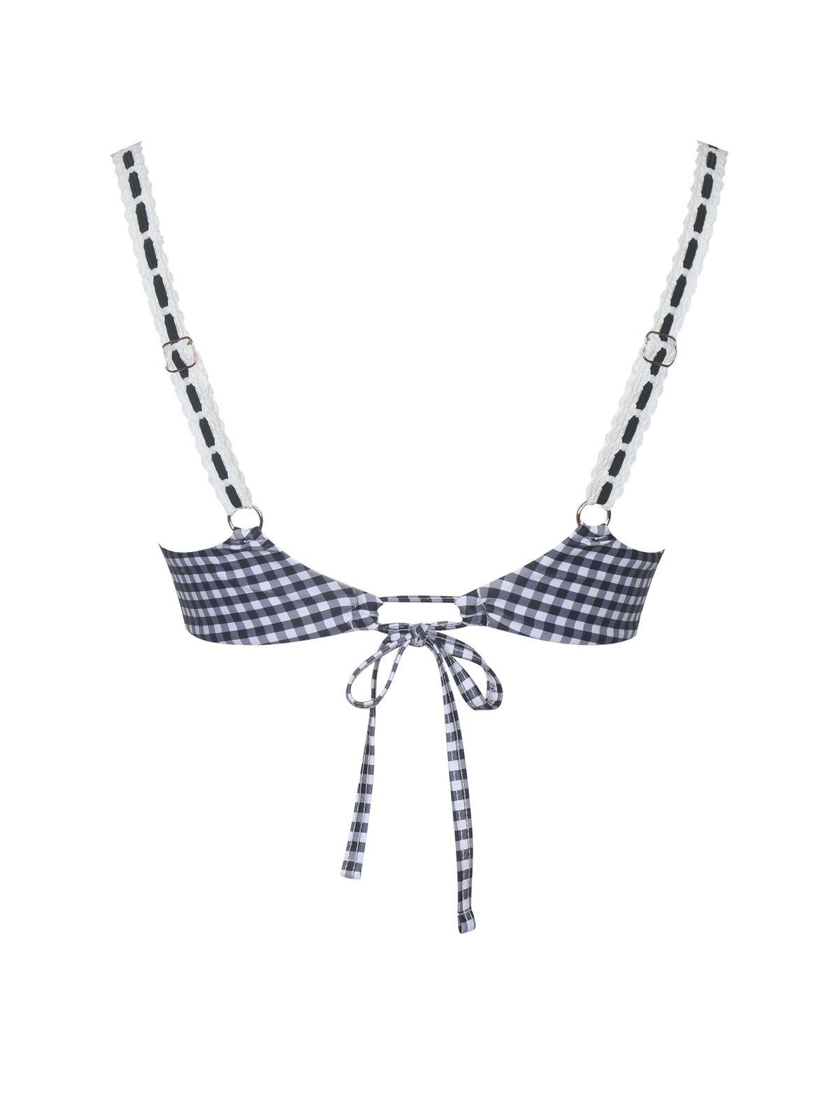 Geneva Gingham Lace Decoration Bikini Top