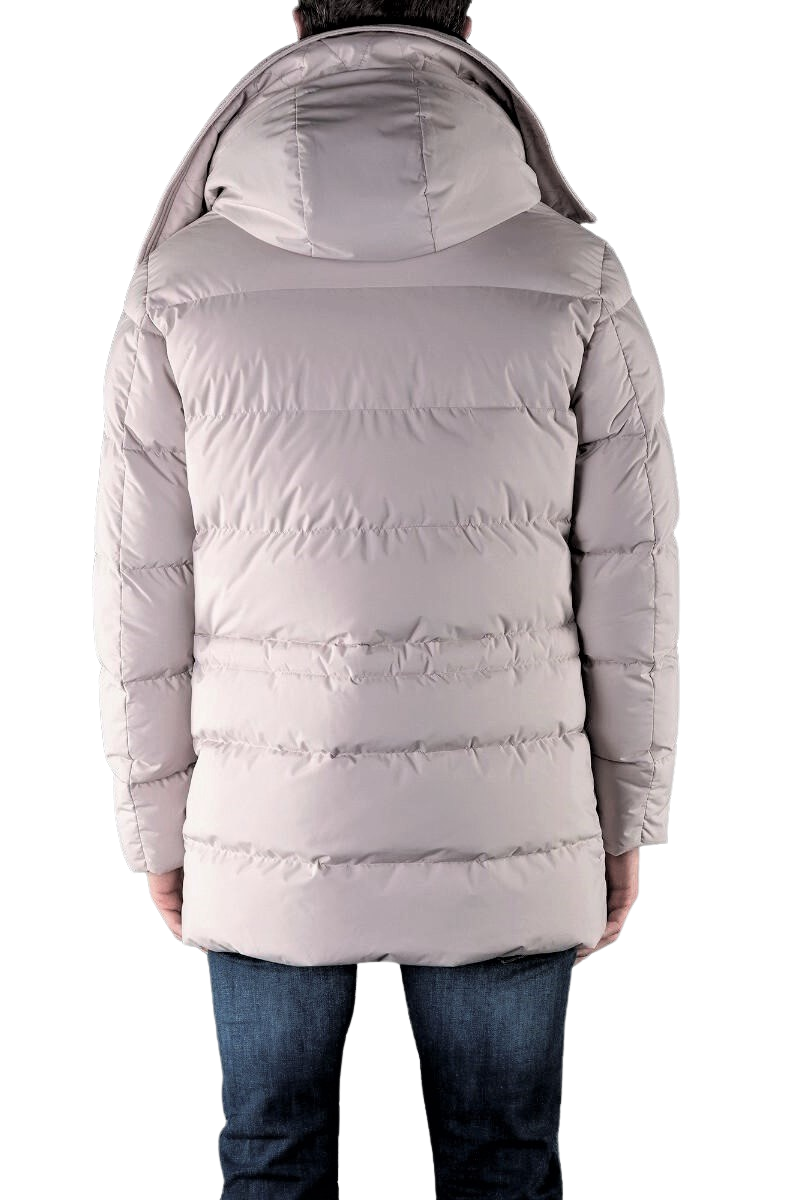 MooRER DAVIDE-STP Hooded Mid-Length Down Parka Pearl