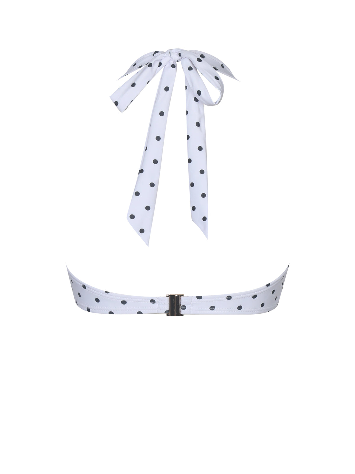 Olivea Polka Dot Black Bowtie Halter Bikini Top