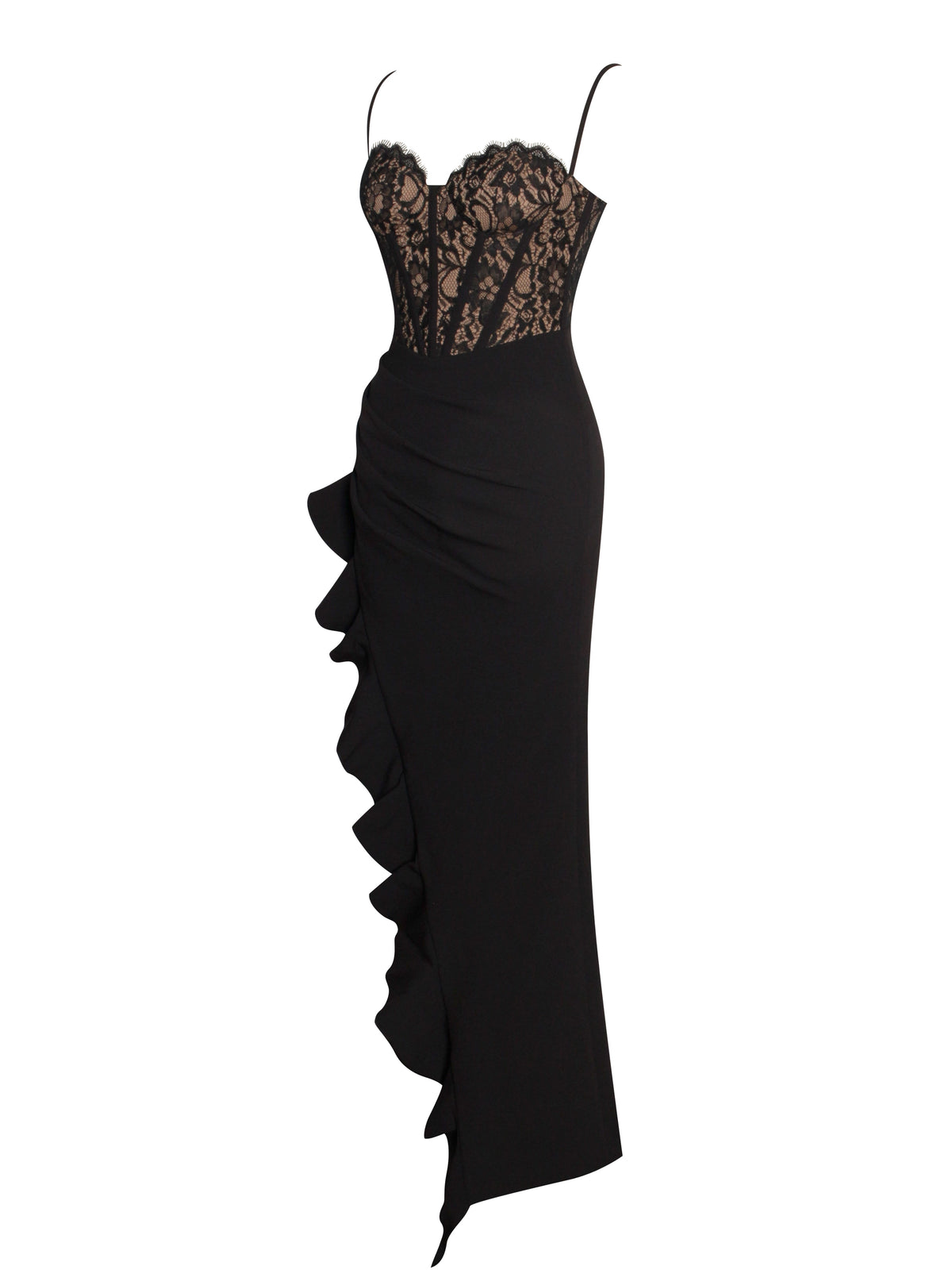 Junia Black Lace Corset Maxi Dress (Archive Sale)