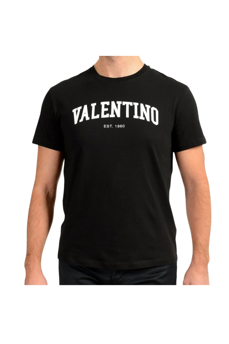 Valentino T-Shirt In Cotone Con Stampa Valentino Nera 2V3MG13D964