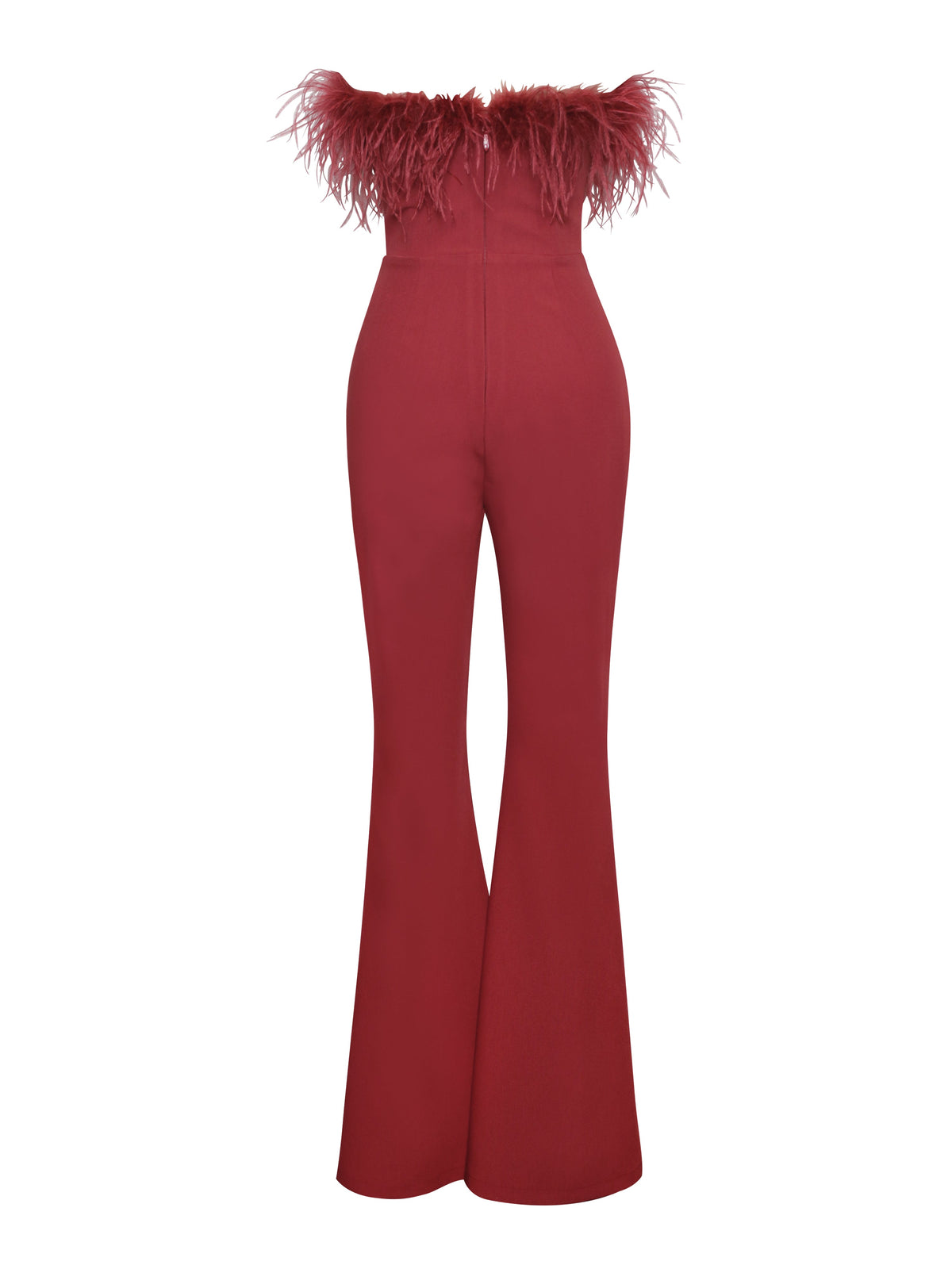 Kylan Burgundy Feather Jumpsuit (Archive Sale)