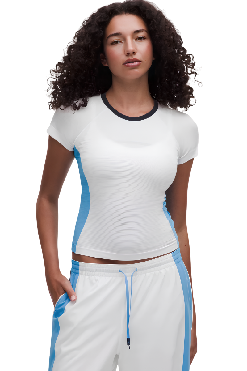 Lululemon Swiftly Tech Short Sleeve 2.0 Race*CB White/Ocean Wave/True Navy LW3KHFS