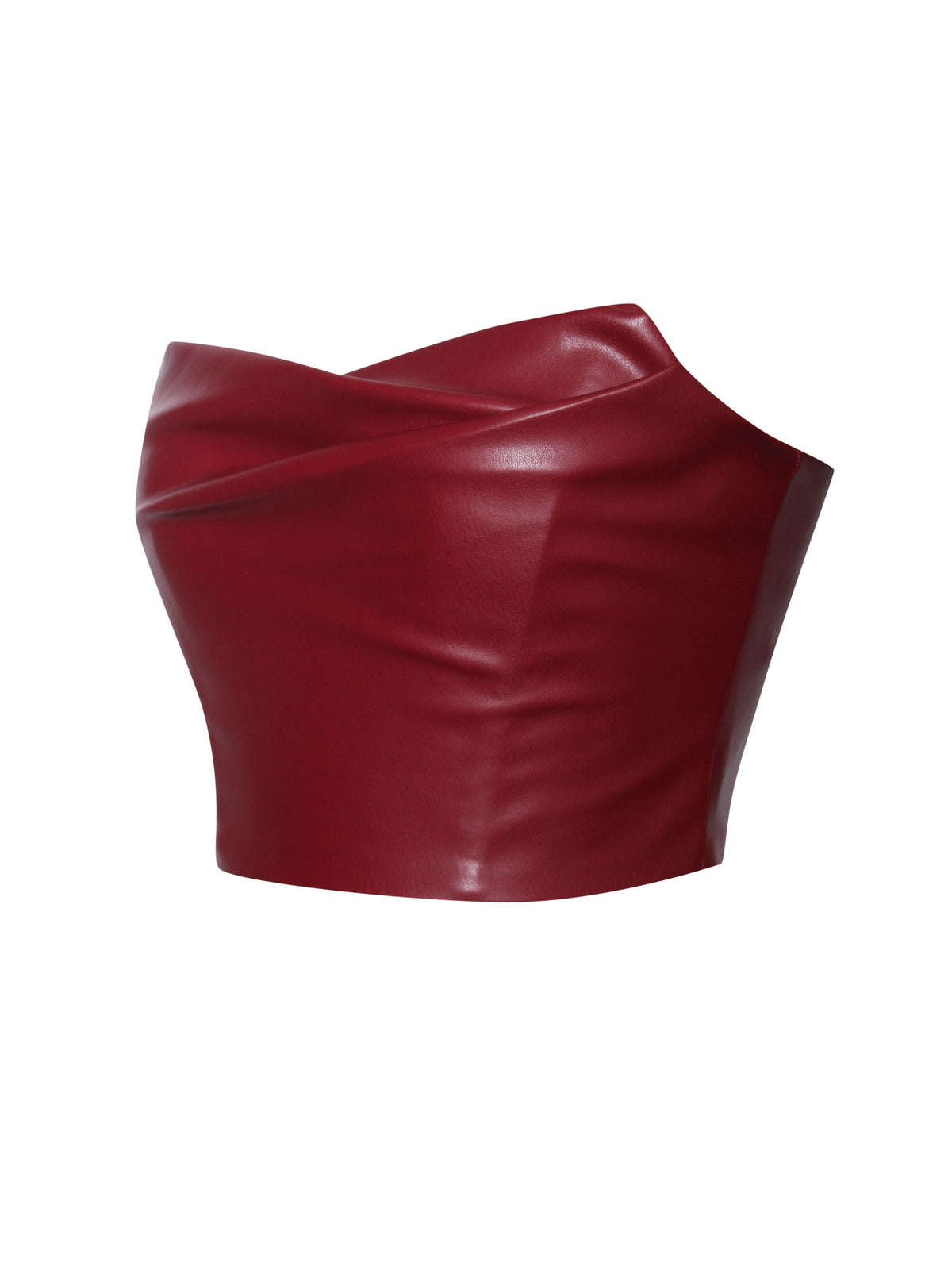 Anja Burgundy Vegan Leather Boned Corset Top (Archive Sale)