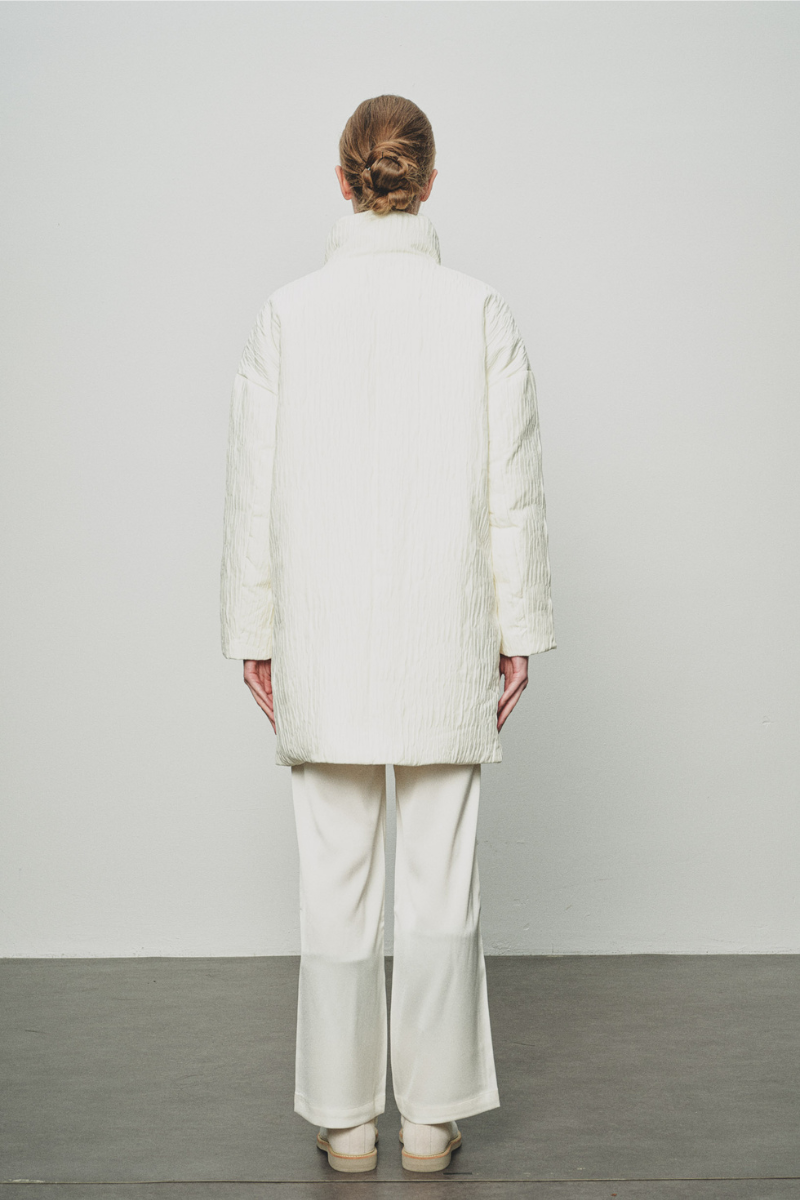 Max Simple Textured Down Jacket White MSJY257035W