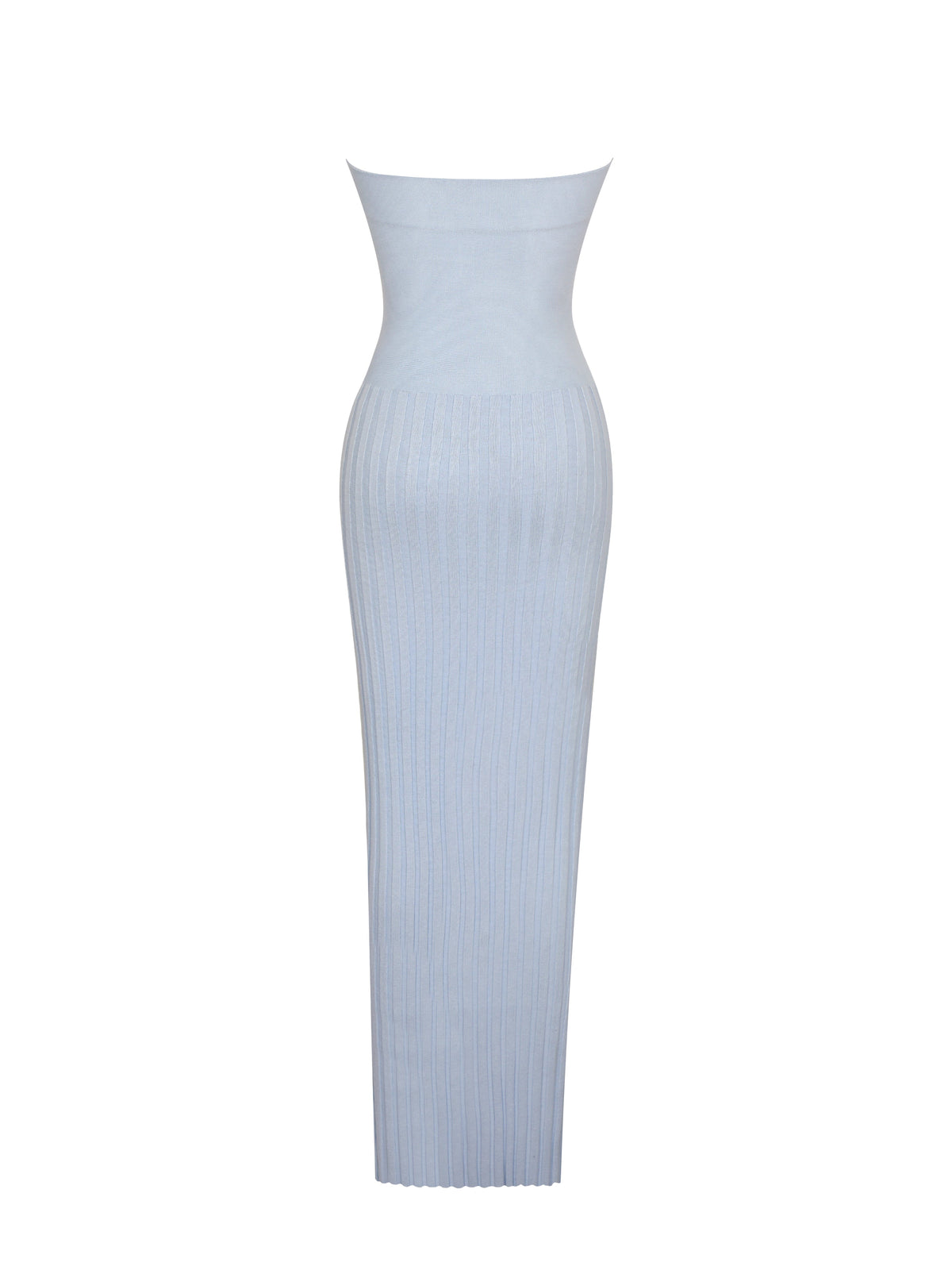 Yasmine Ice Blue Bamboo Knit Cutout Maxi Dress