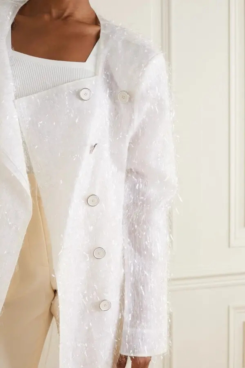Givenchy Oversized Fringed Silk-Blend Organza Coat