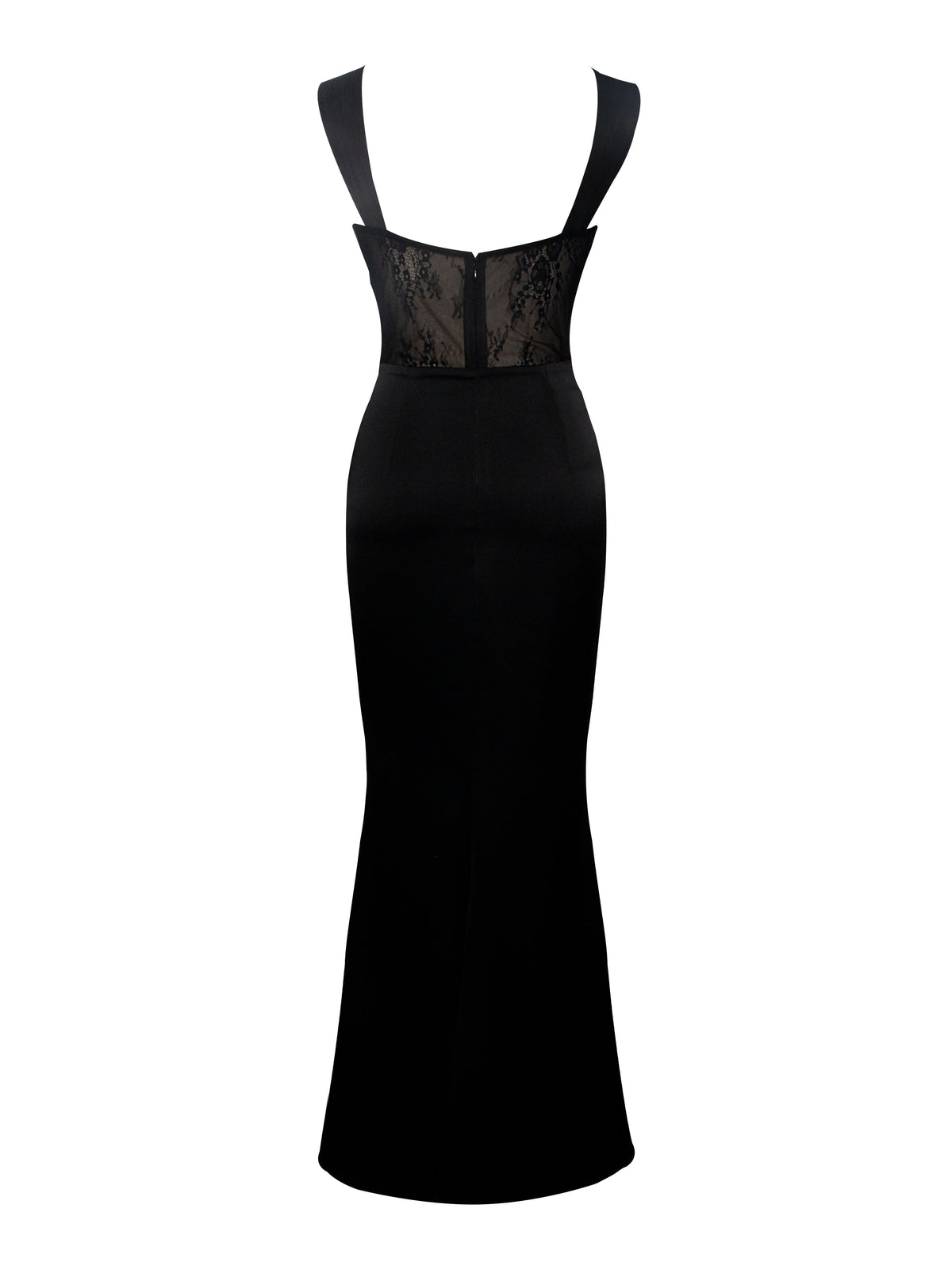 Camila Black Satin and Lace Maxi Dress (Archive Sale)