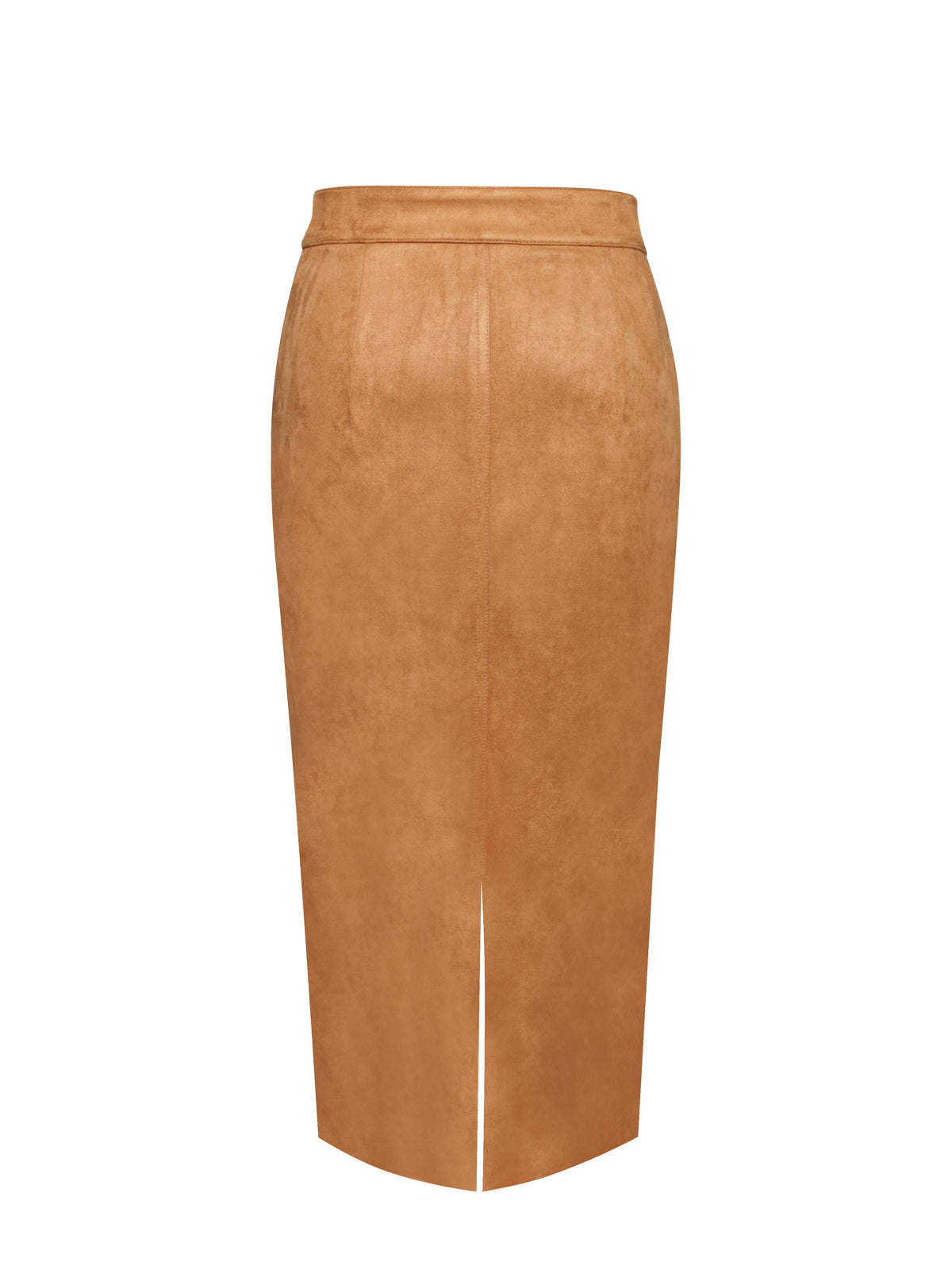 Zabrina Brown Suede Straight Pencil Skirt (Archive Sale)