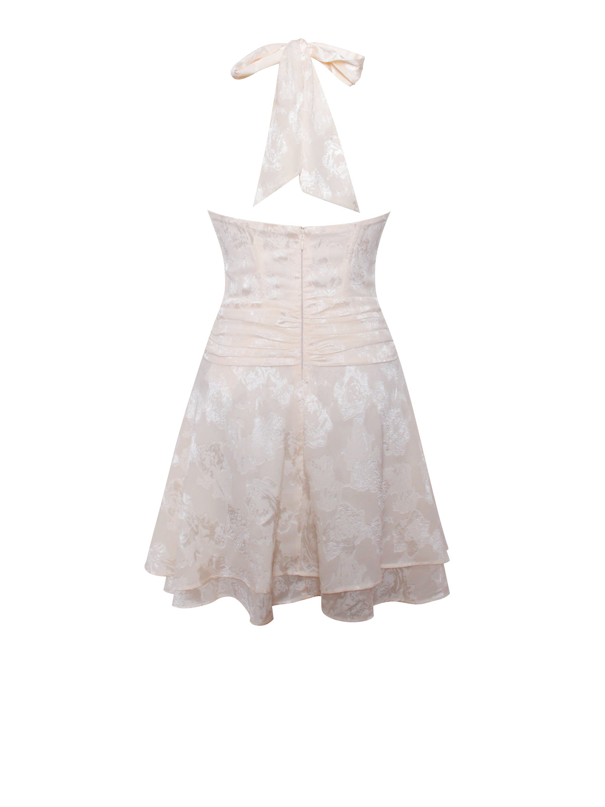Quintana Jacquard Textured Slit Halter Mini Dress (Archive Sale)