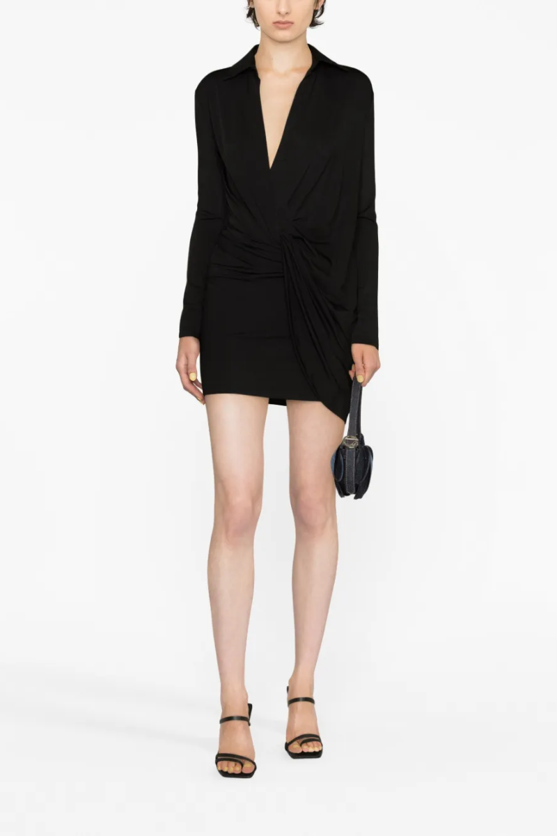 Jacquemus La Robe Bahia Jersey Minidress in Black