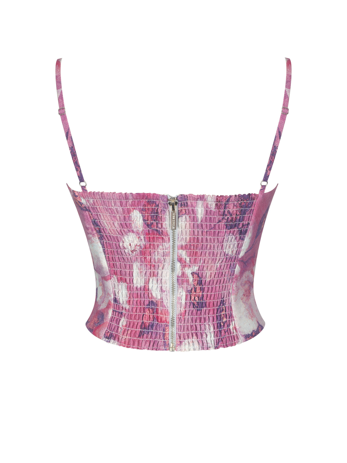 Xamira Blooming Magenta Linen Sweetheart Foldover Top