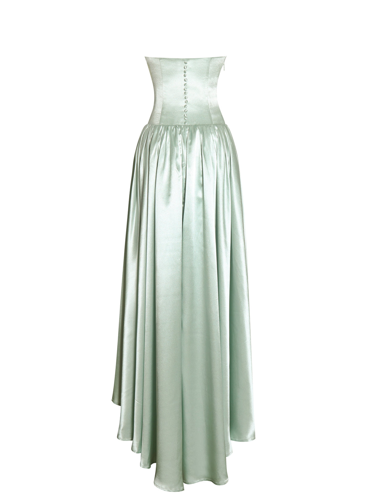 Lael Mint Green Back Button Trailing Gown (Archive Sale)