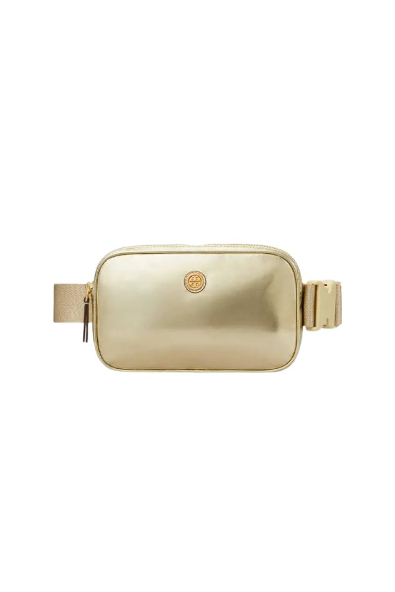 Tory Burch Virginia Metallic Nylon Belt Bag – Gold