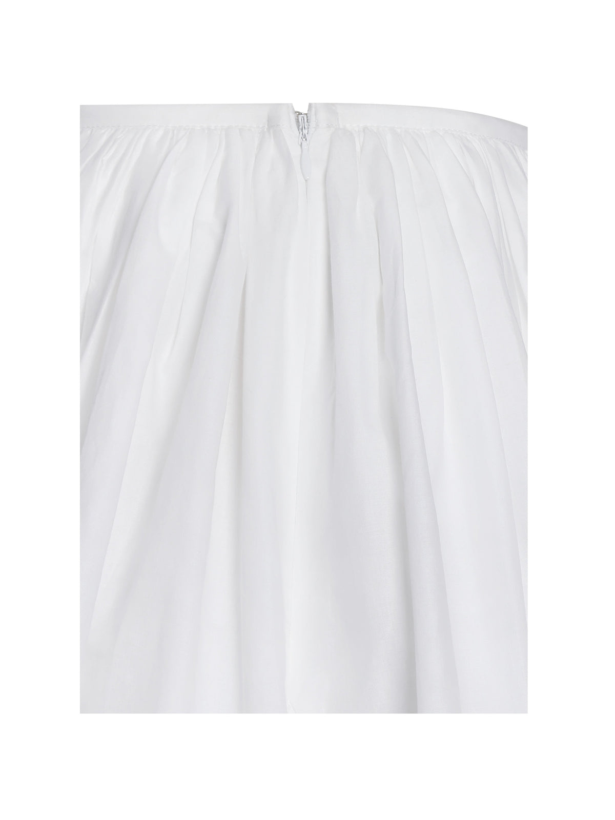 Aliza White Cotton Poplin Lace Trim Layered Mini Skirt