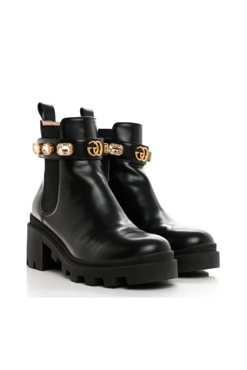 Gucci Crystal-Trimmed Boots