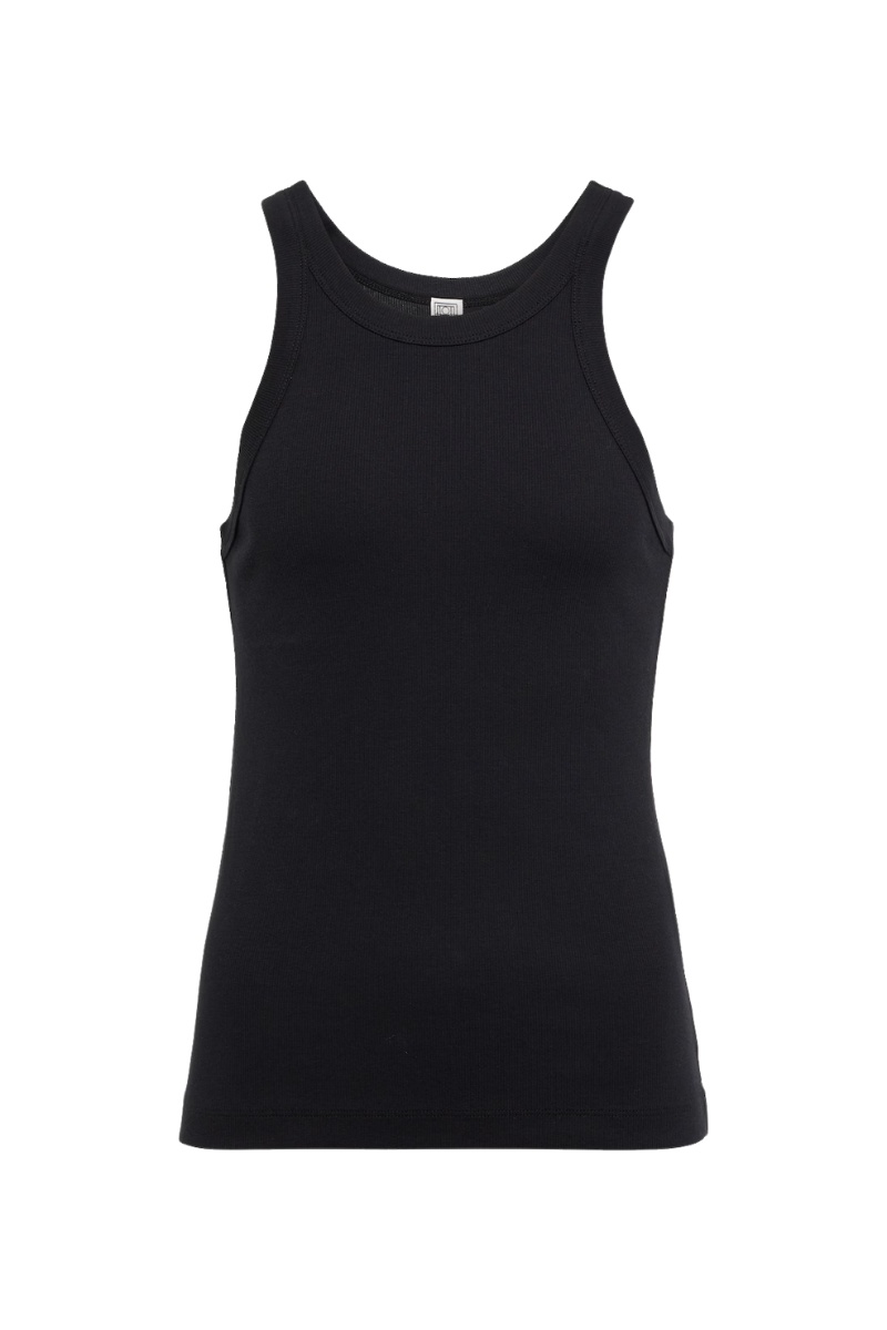 Toteme Women's Cotton-Blend Tank Top in black, crafted from a soft cotton blend for comfort and versatility.