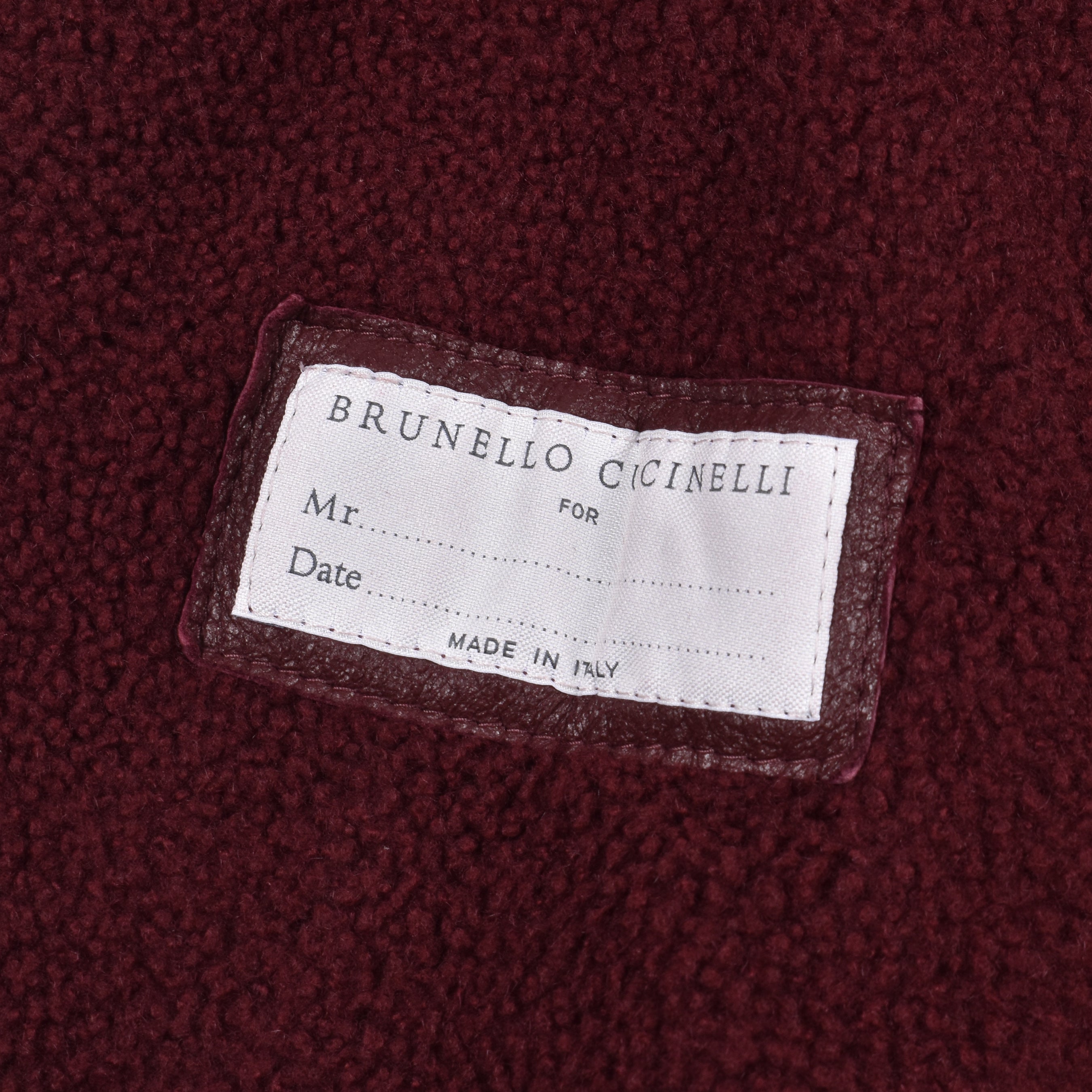 BRUNELLO CUCINELLI MEN'S BURGUNDY LEATHER BIKER VEST