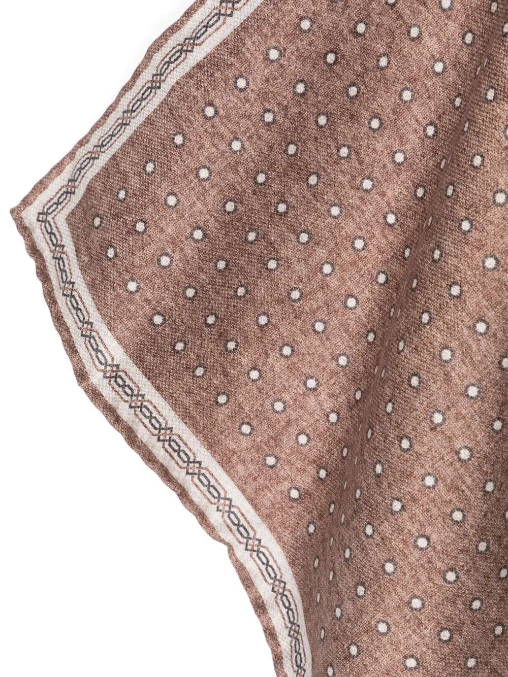 BRUNELLO CUCINELLI MEN'S CIGAR SILK POLKA DOT POCKET SQUARE
