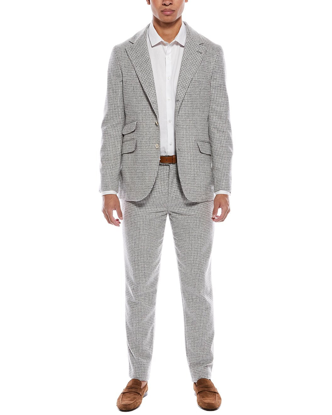 BRUNELLO CUCINELLI MEN'S PEARL WOOL BLEND THREE-BUTTON SUIT