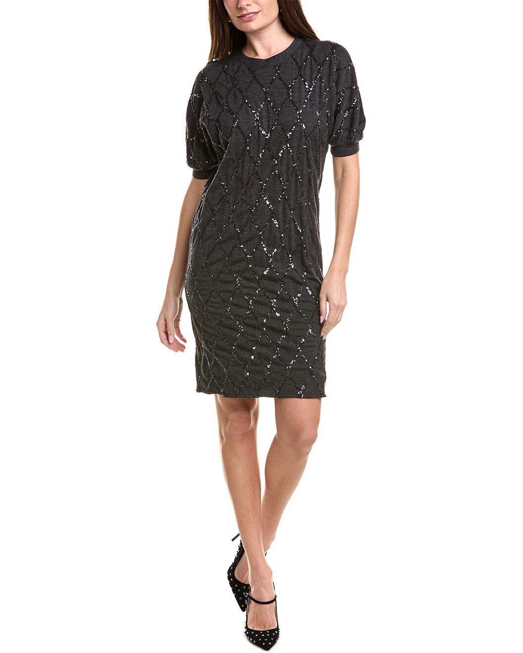 BRUNELLO CUCINELLI WOMEN'S DARK GREY KNIT DRESS