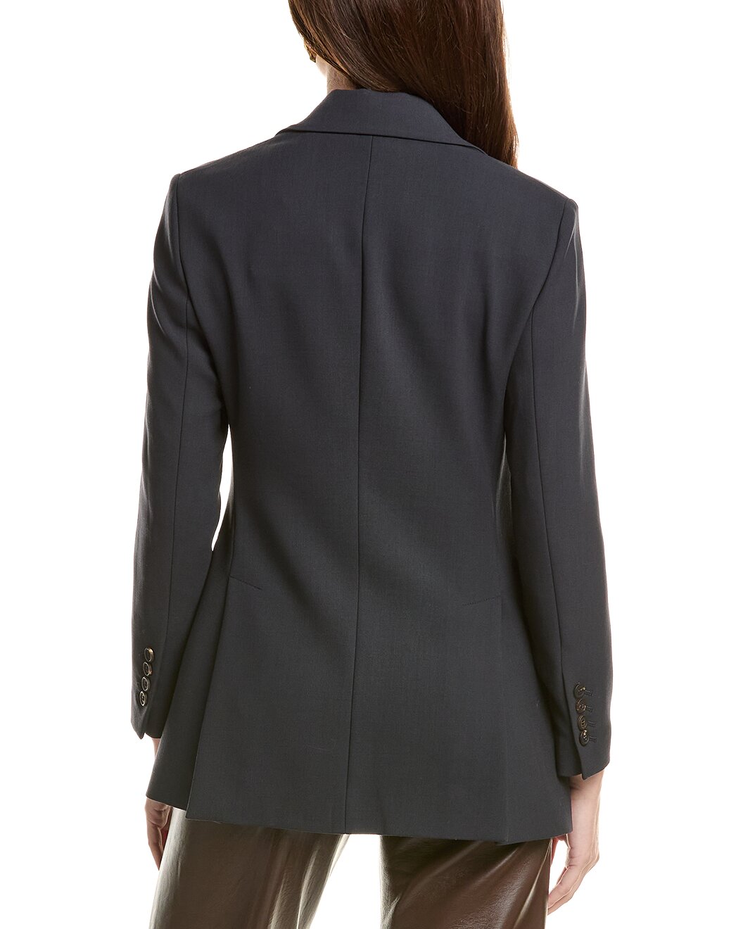 BRUNELLO CUCINELLI WOMEN'S NAVY TAILORED SINGLE-BREASTED BLAZER