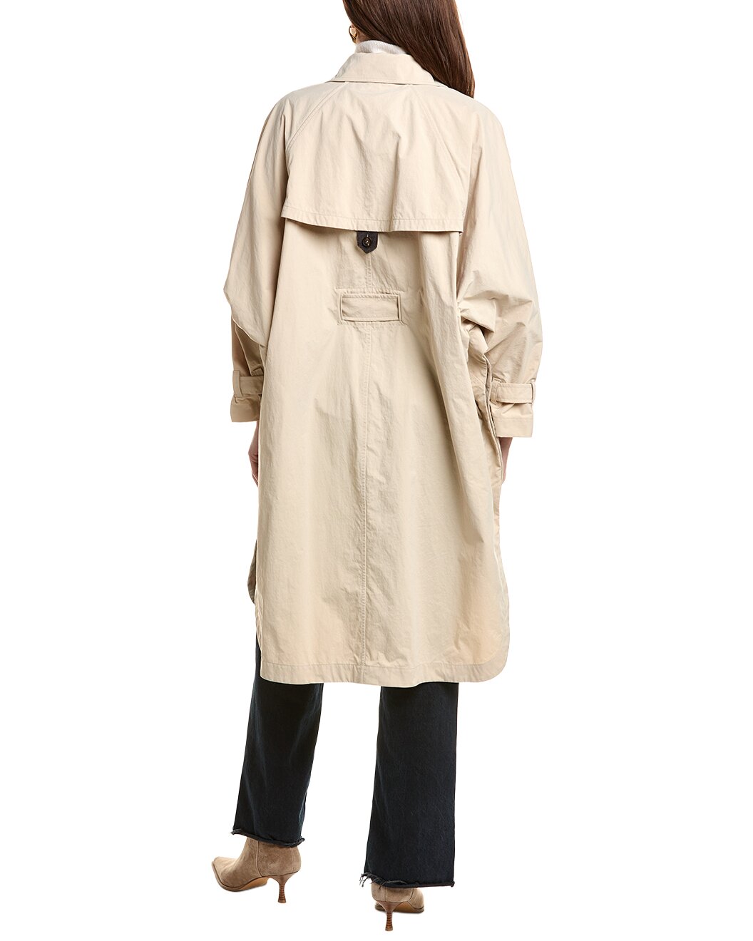 BRUNELLO CUCINELLI WOMEN'S SOFT STONE BELTED TRENCH COAT