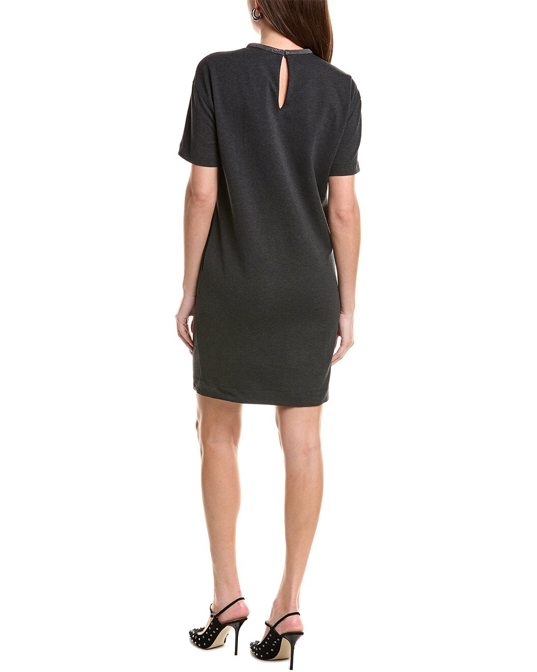 BRUNELLO CUCINELLI WOMEN'S DARK GREY SHIFT DRESS