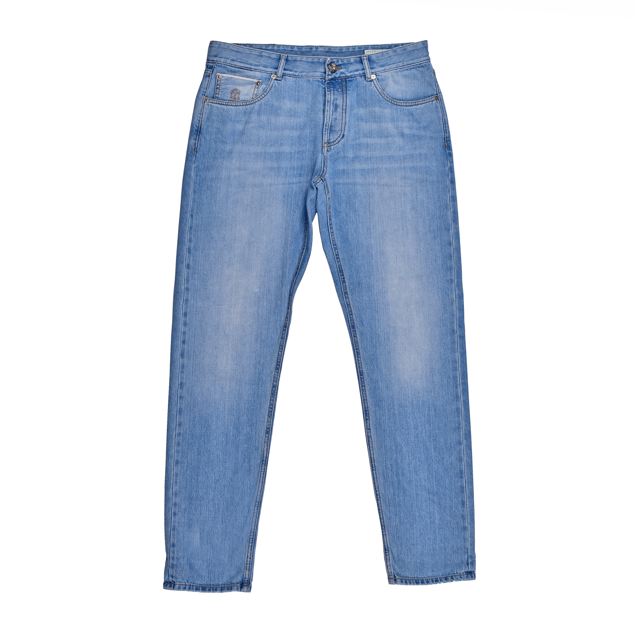 BRUNELLO CUCINELLI MEN'S LIGHT BLUE STRAIGHT JEANS