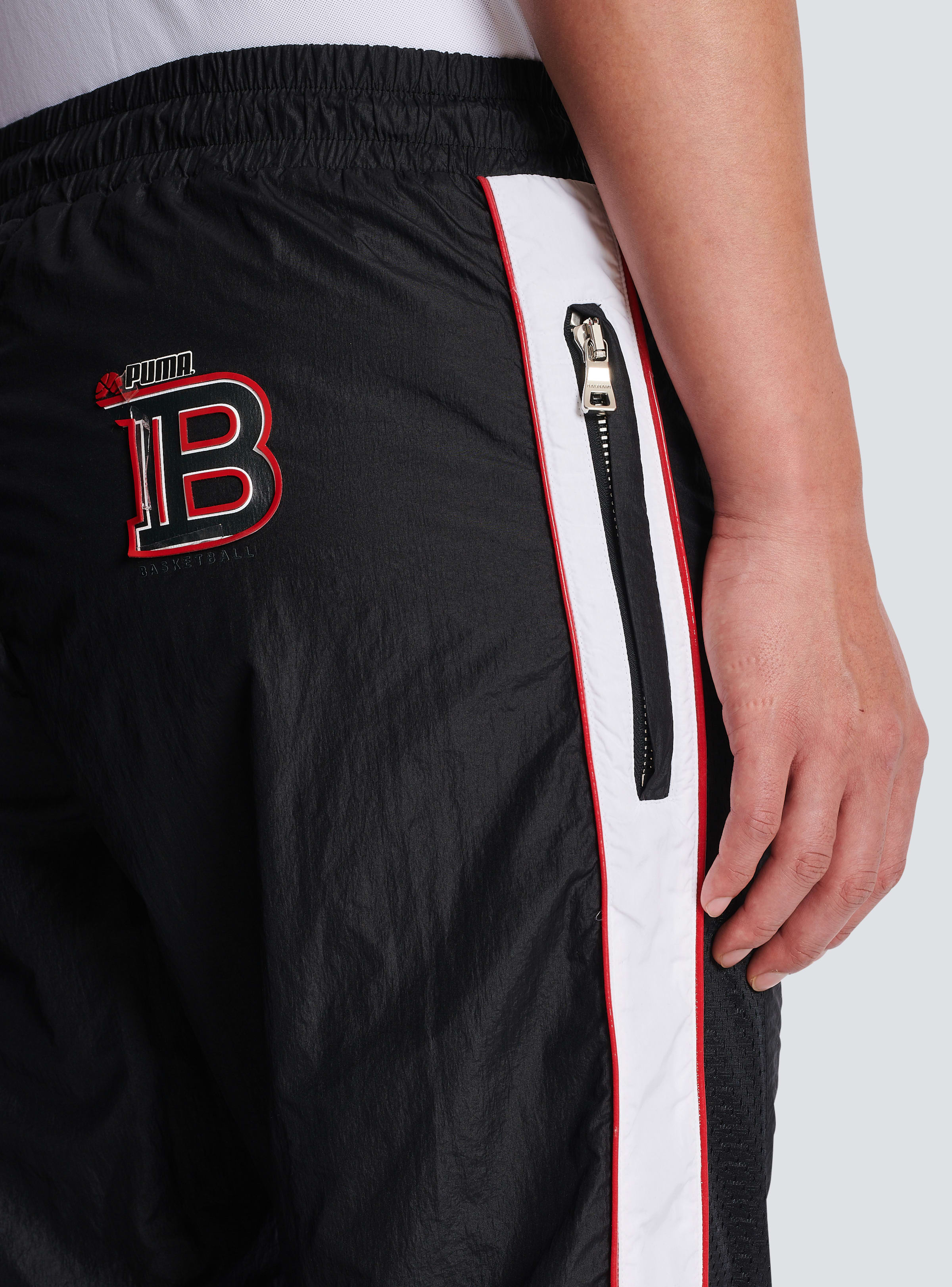 BALMAIN MEN'S BALMAIN X PUMA 2 IN 1 NYLON TRACKPANTS NWT