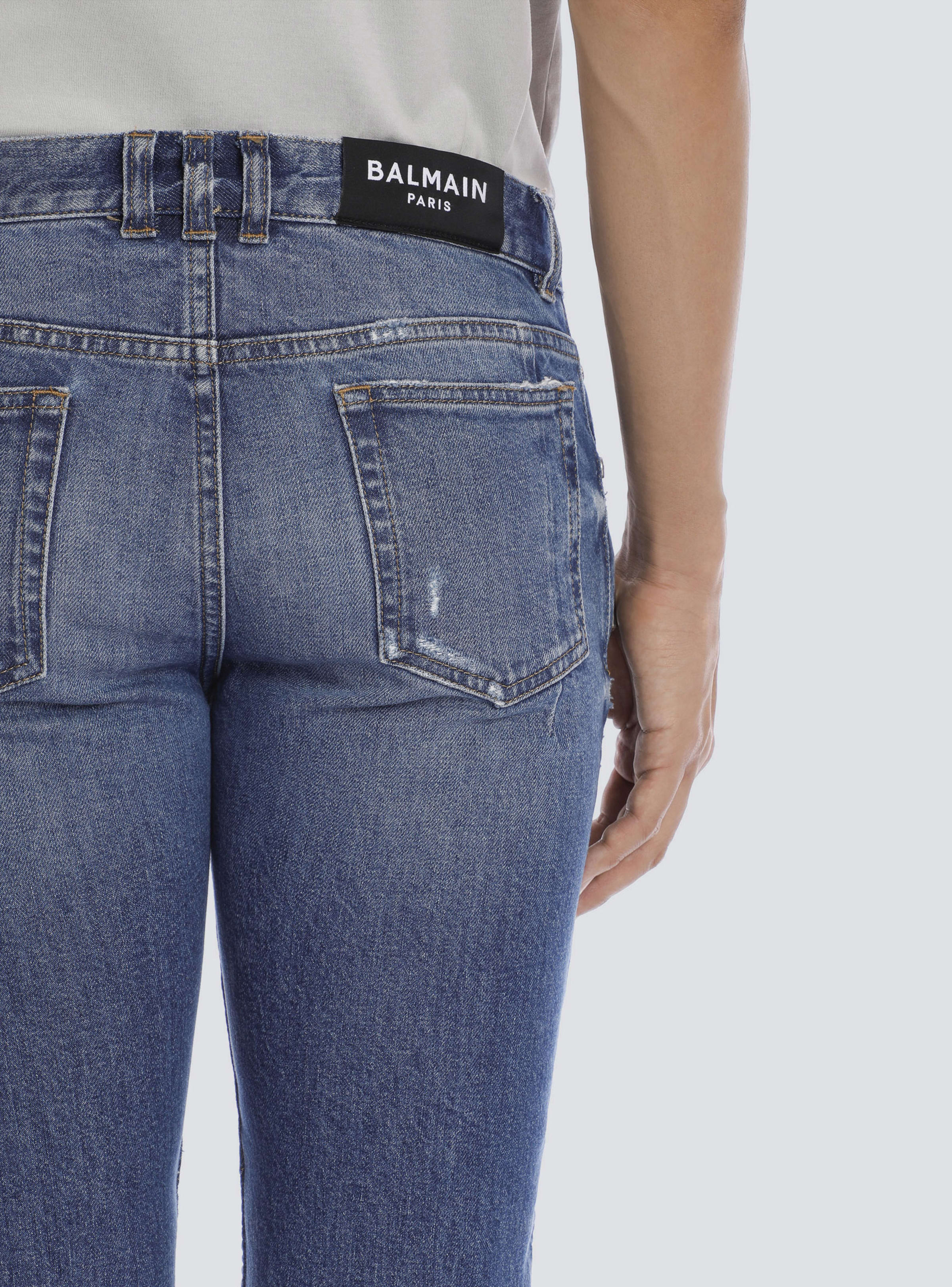 BALMAIN MEN'S RIBBED TAPERED JEANS-VINTAGE USED NWT