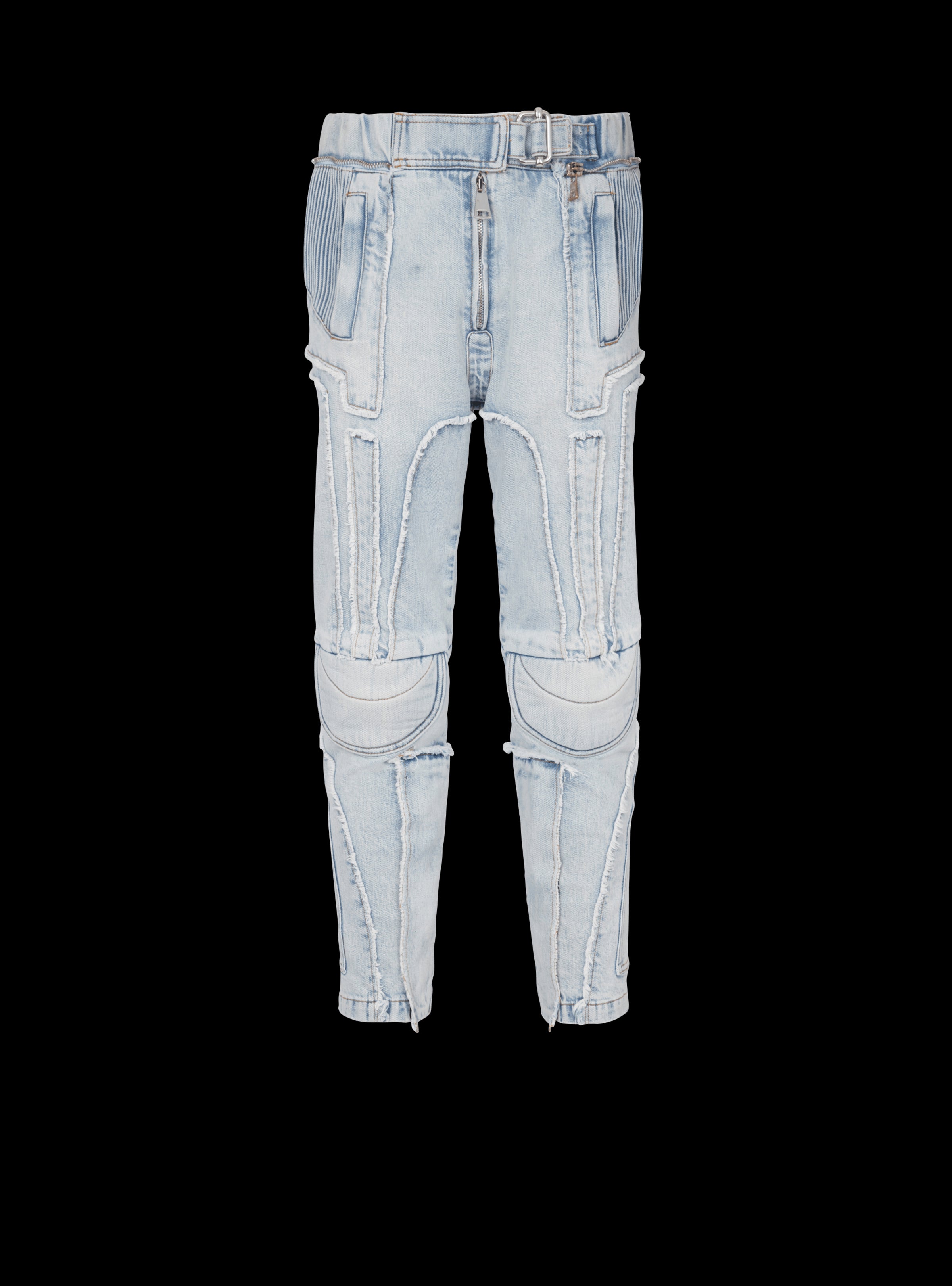 BALMAIN MEN'S MOTOR RIDER TAPERED DENIM PANTS NWT