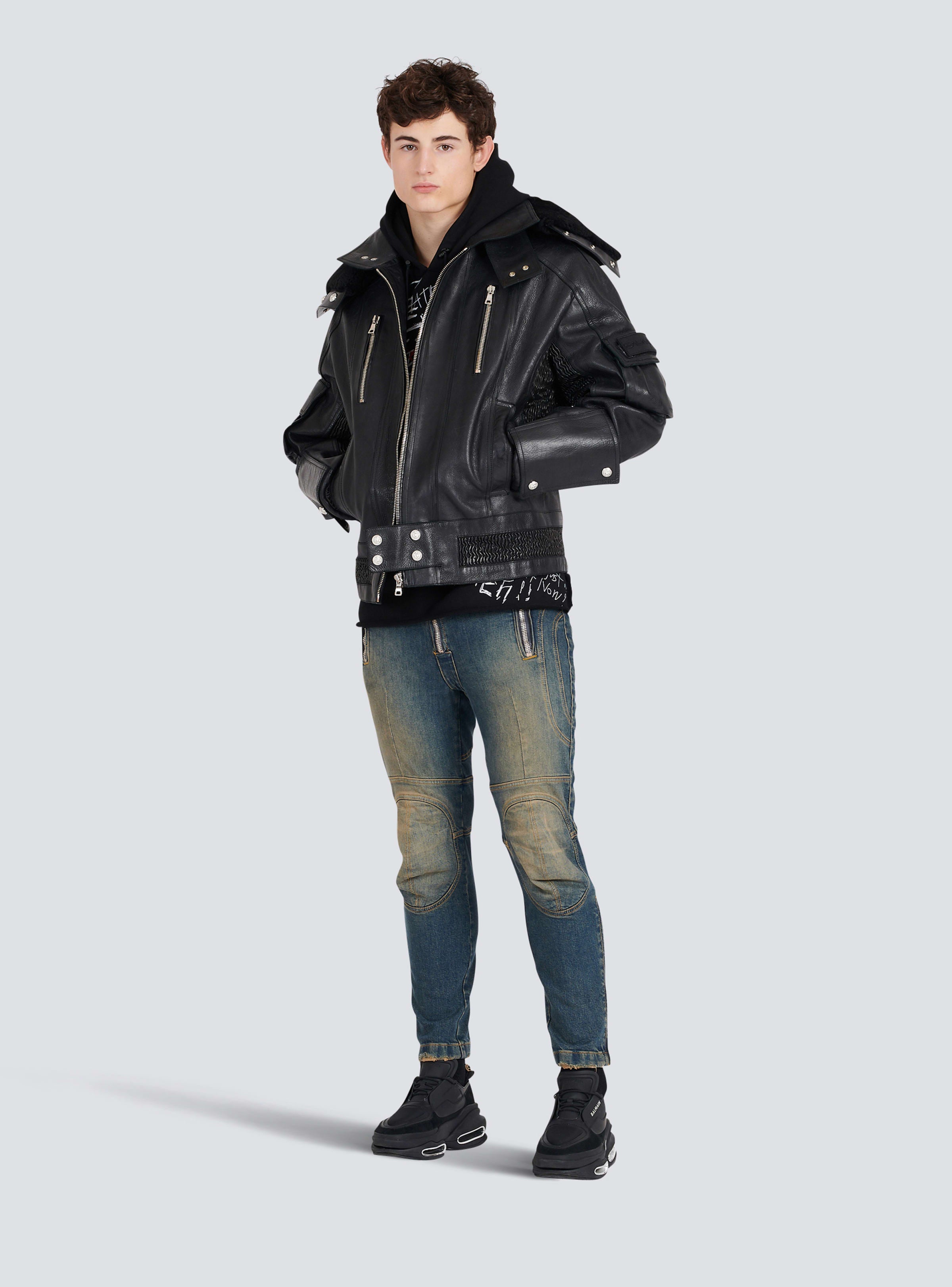 BALMAIN MEN'S KNEE-PADS DESTROYED RIDER JEANS NWT