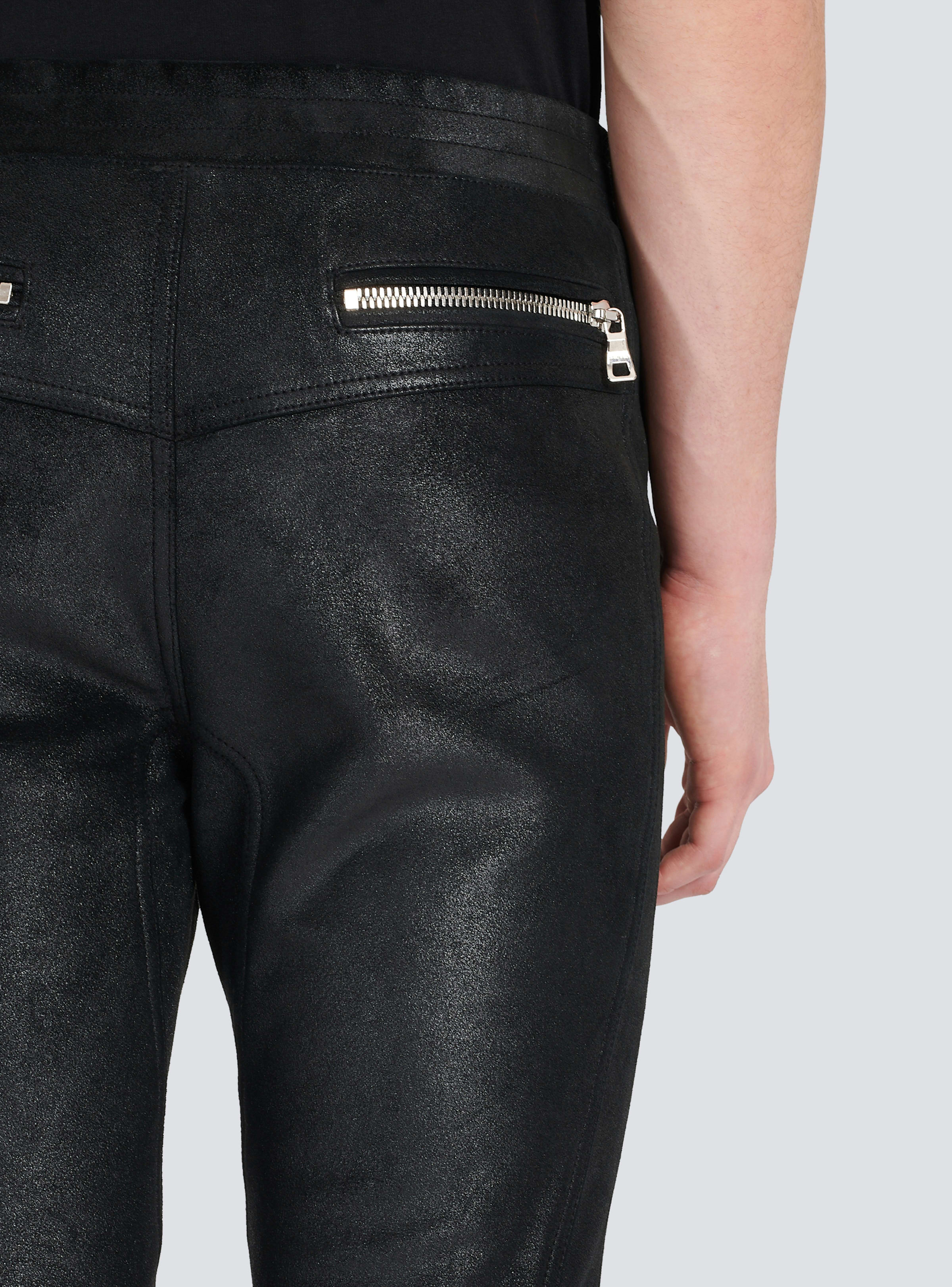 BALMAIN MEN'S V-CUT LEATHER RIDER PANTS NWT