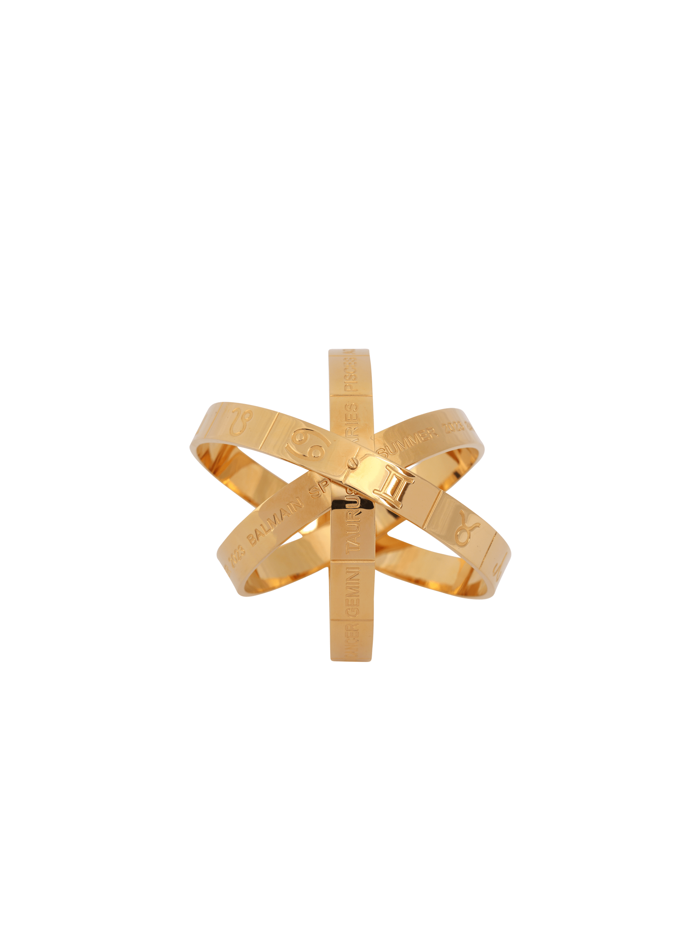 BALMAIN WOMEN'S ZODIAC BRACELET-ENGRAVED BRASS NWT